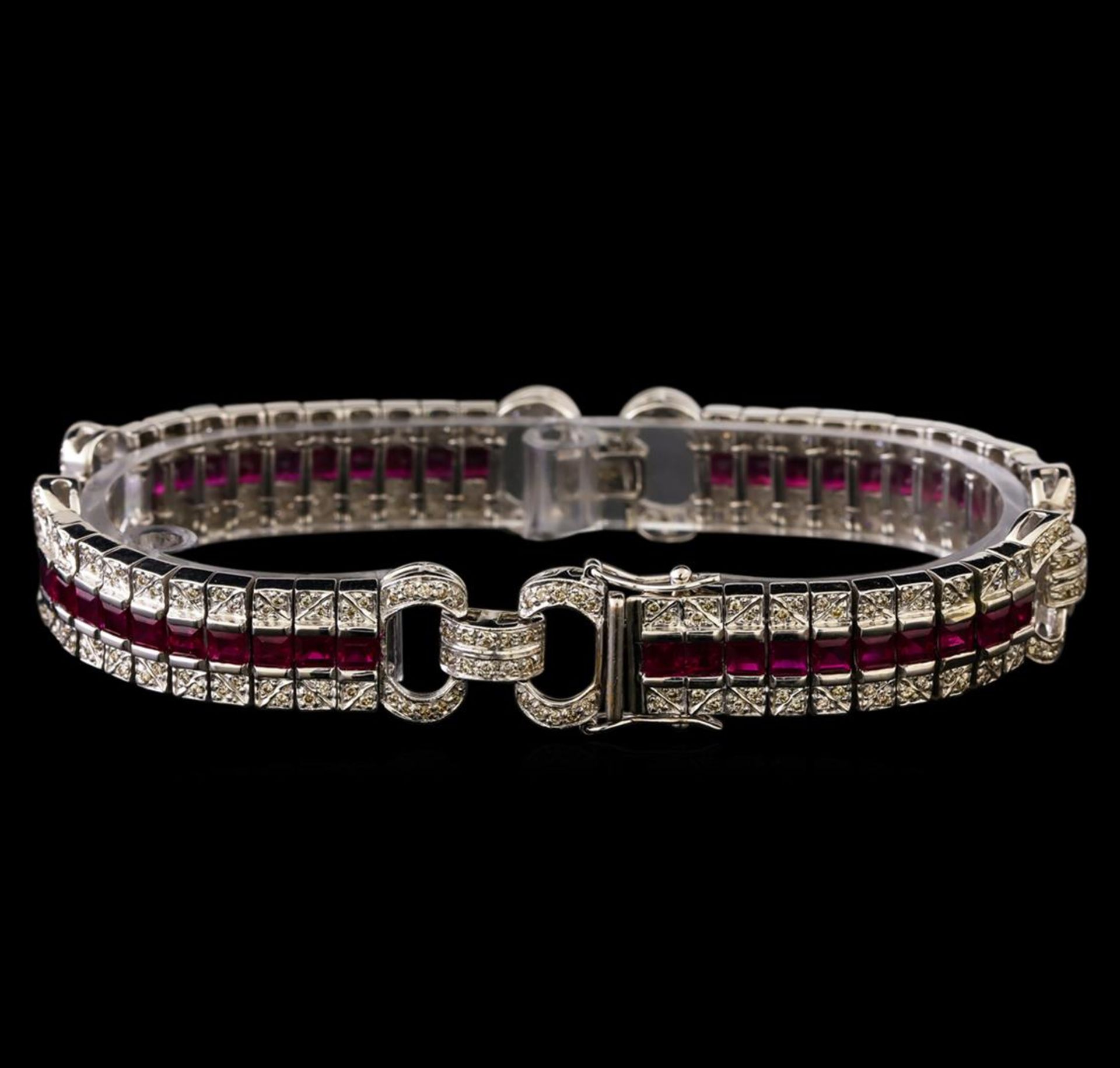 7.25 ctw Ruby and Diamond Bracelet - 14KT White Gold - Image 2 of 4