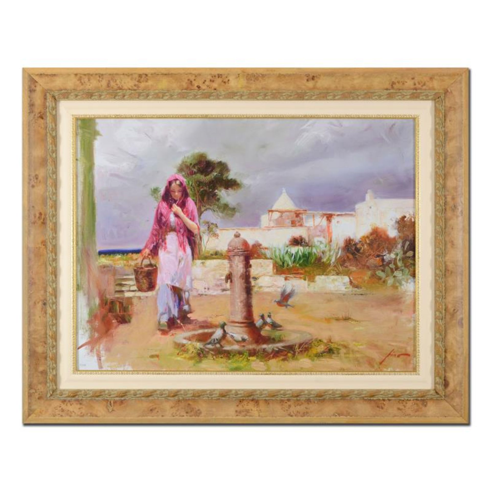 Pino (1939-2010), "The Water Fountain" Framed Limited Edition Artist-Embellished