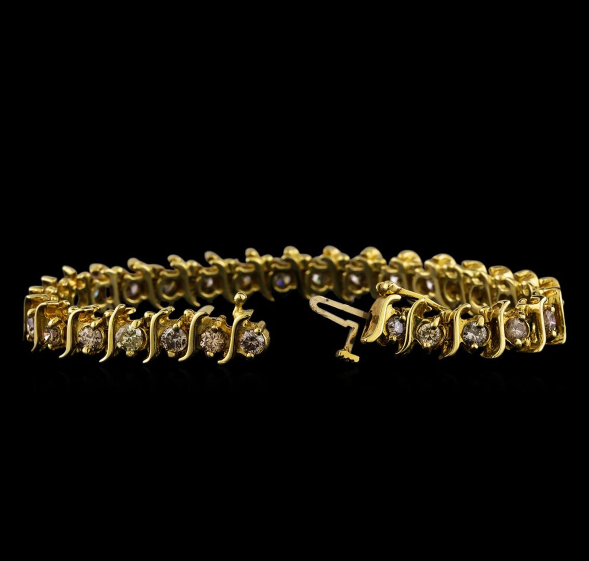 4.85 ctw Diamond Bracelet - 14KT Yellow Gold - Image 3 of 4