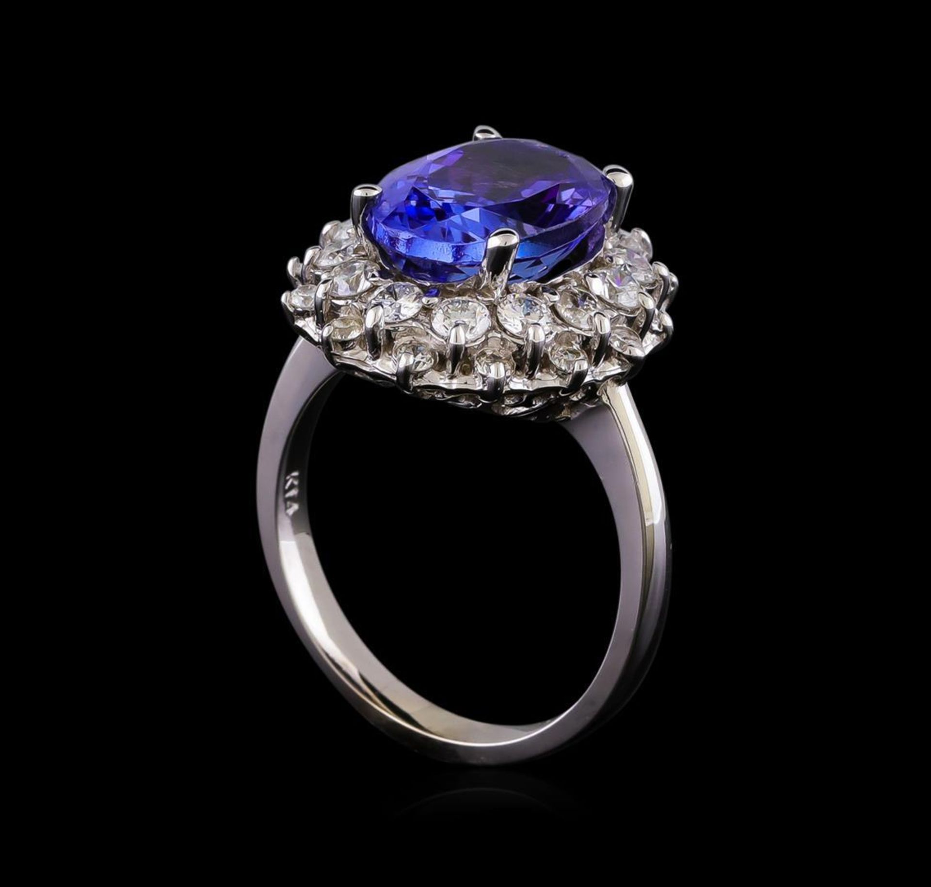 5.53 ctw Tanzanite and Diamond Ring - 14KT White Gold - Image 4 of 5