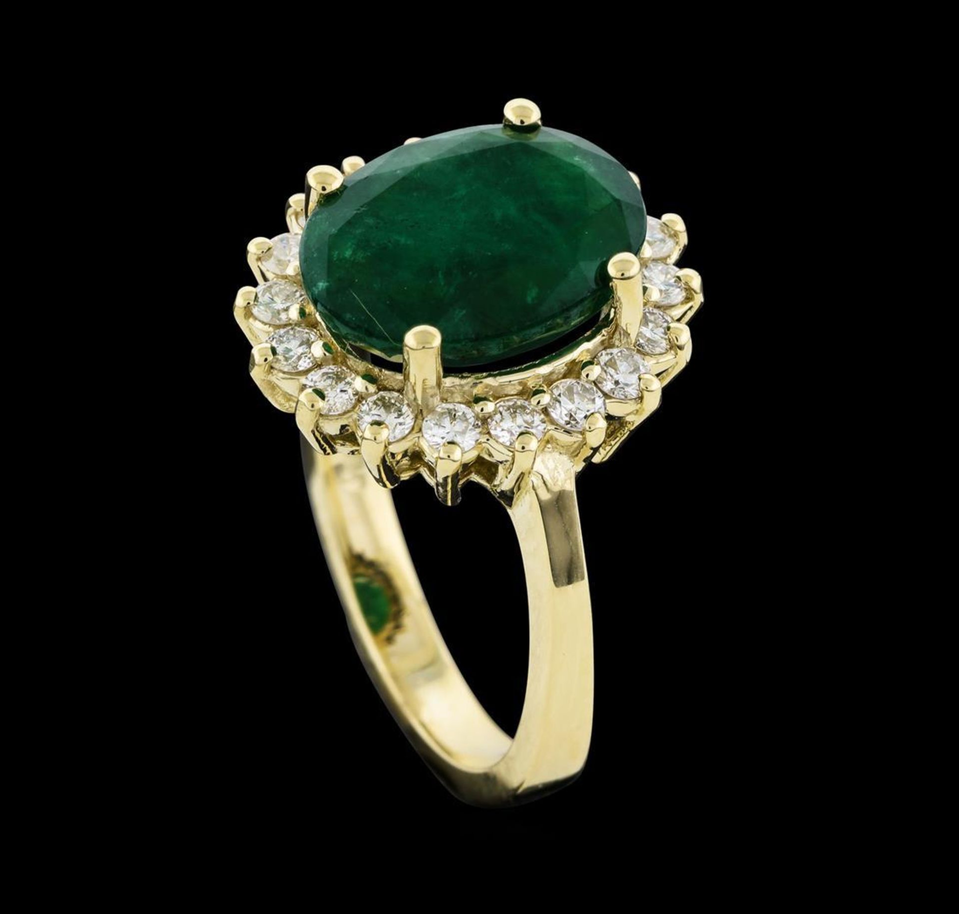 4.41 ctw Emerald and Diamond Ring - 14KT Yellow Gold - Image 4 of 5