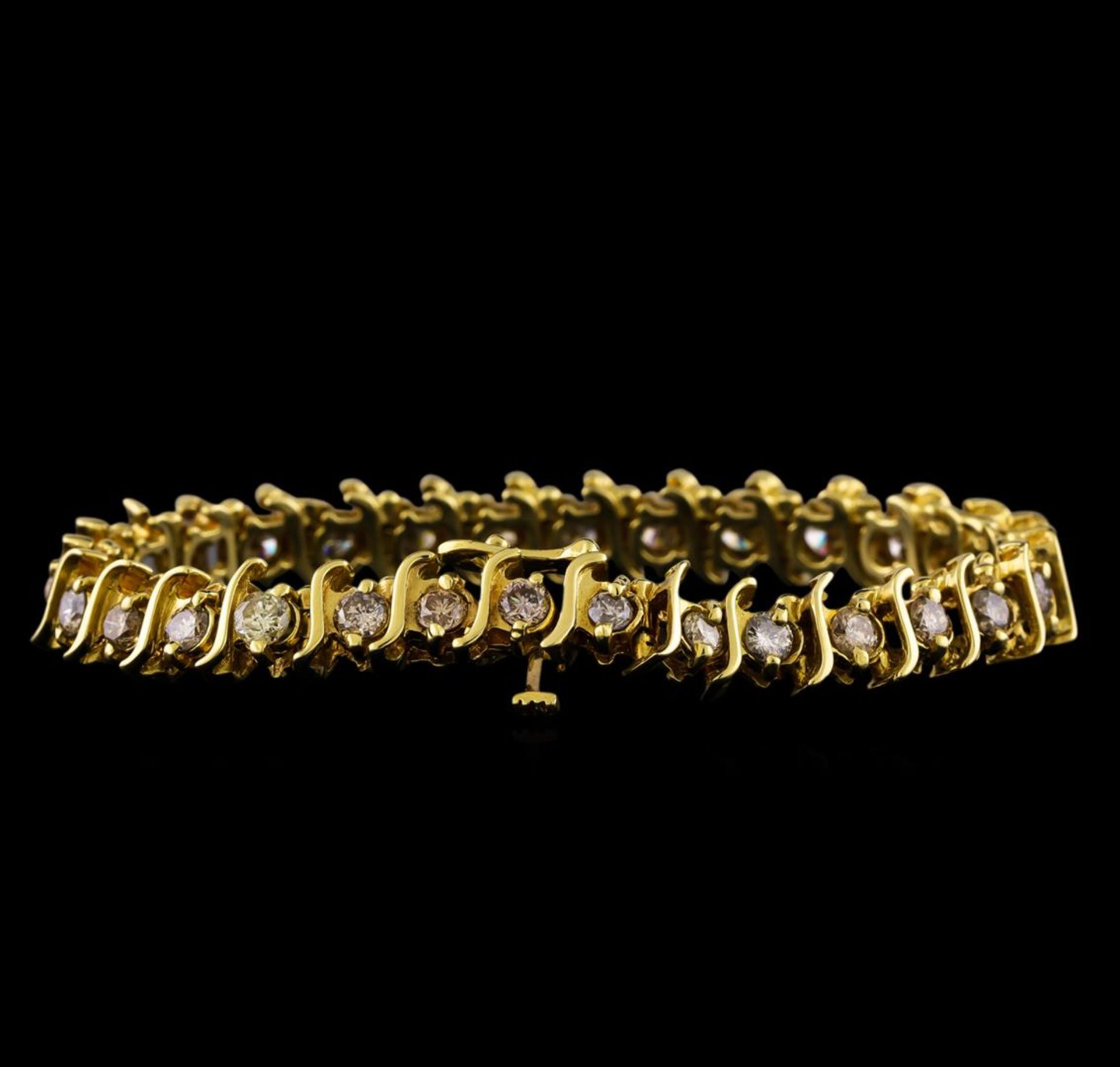 4.85 ctw Diamond Bracelet - 14KT Yellow Gold - Image 2 of 4