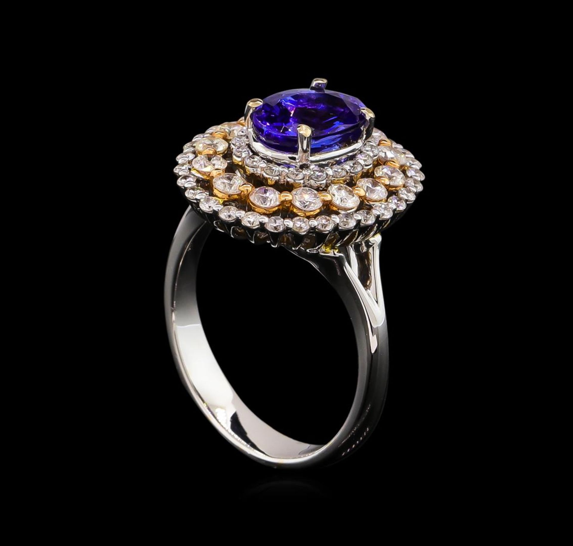 14KT Two-Tone Gold 1.73ct Tanzanite and Diamond Ring - Image 4 of 5