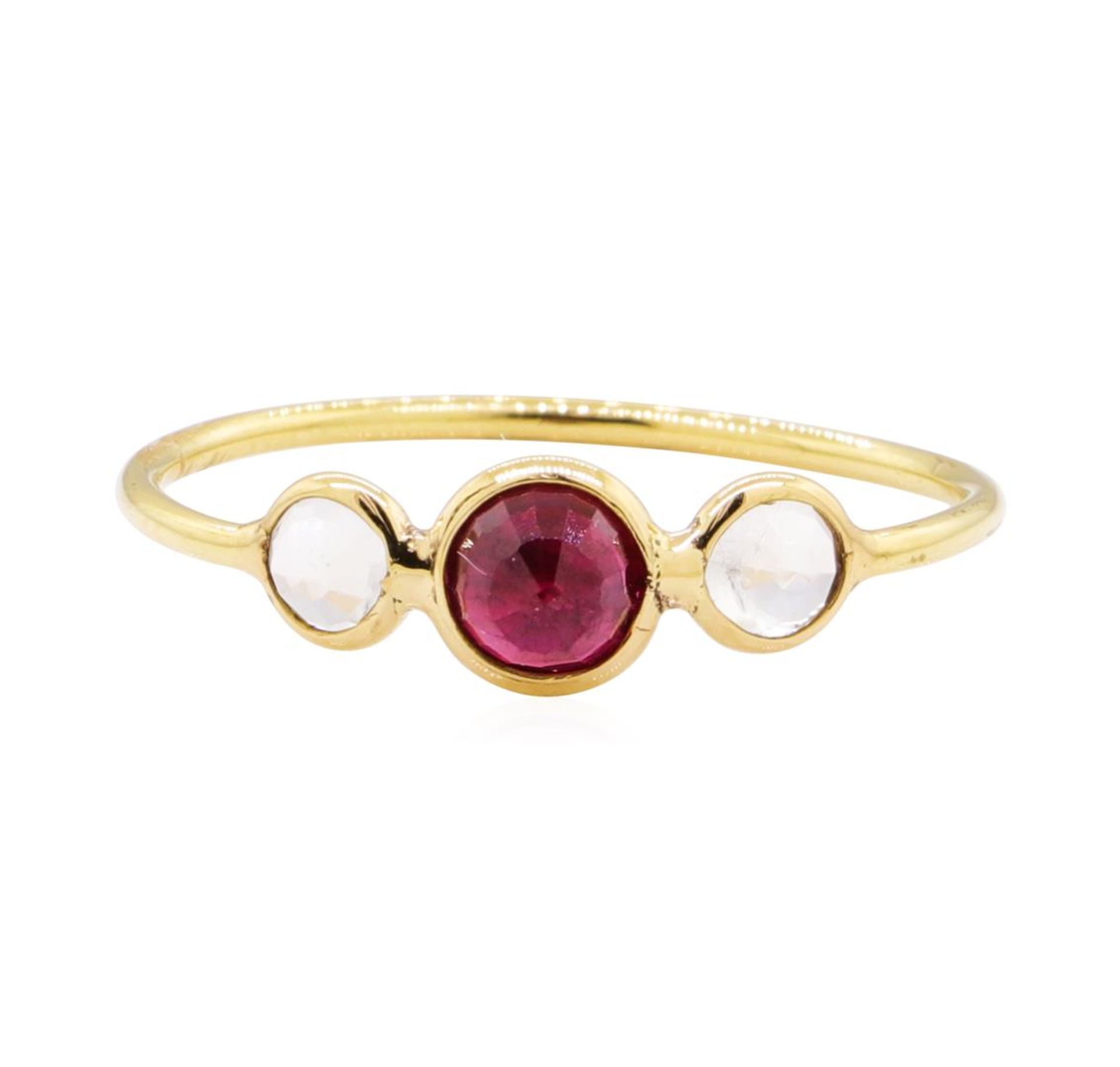 1.20ctw Ruby and Moonstone Ring - 18KT Yellow Gold - Image 2 of 4