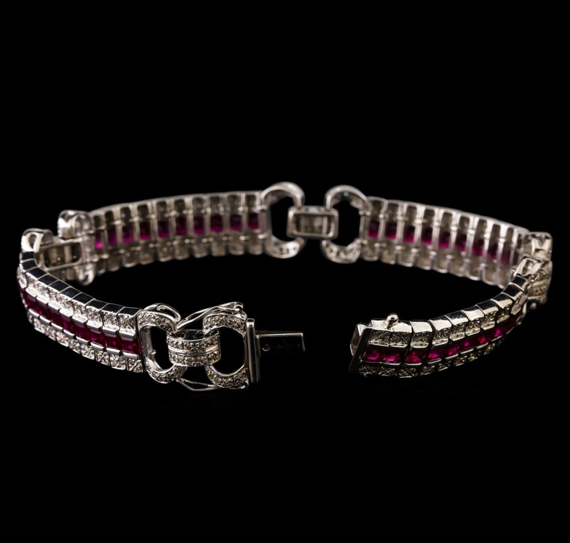 7.25 ctw Ruby and Diamond Bracelet - 14KT White Gold - Image 3 of 4