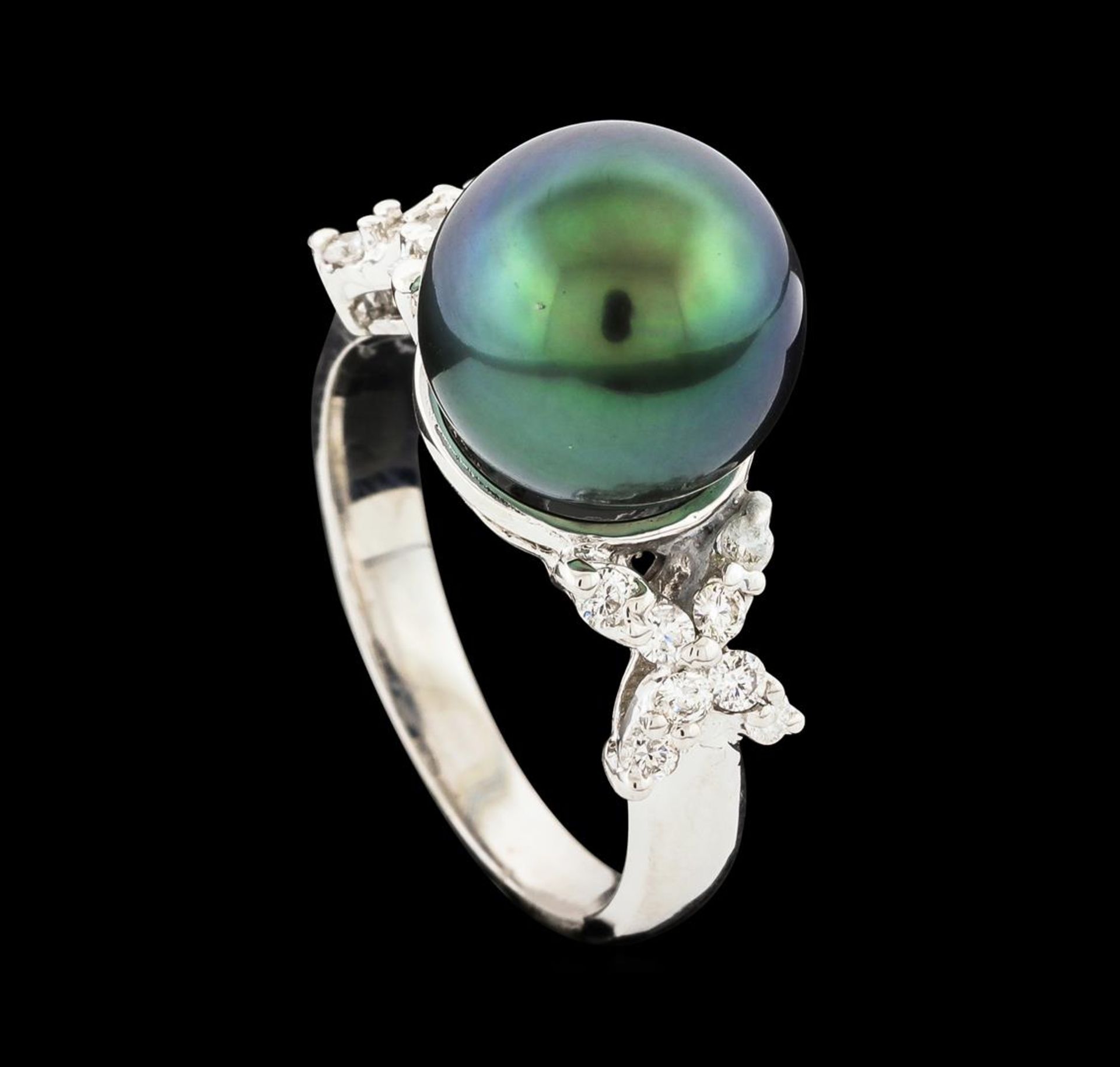 Pearl and Diamond Ring - 14KT White Gold - Image 4 of 4