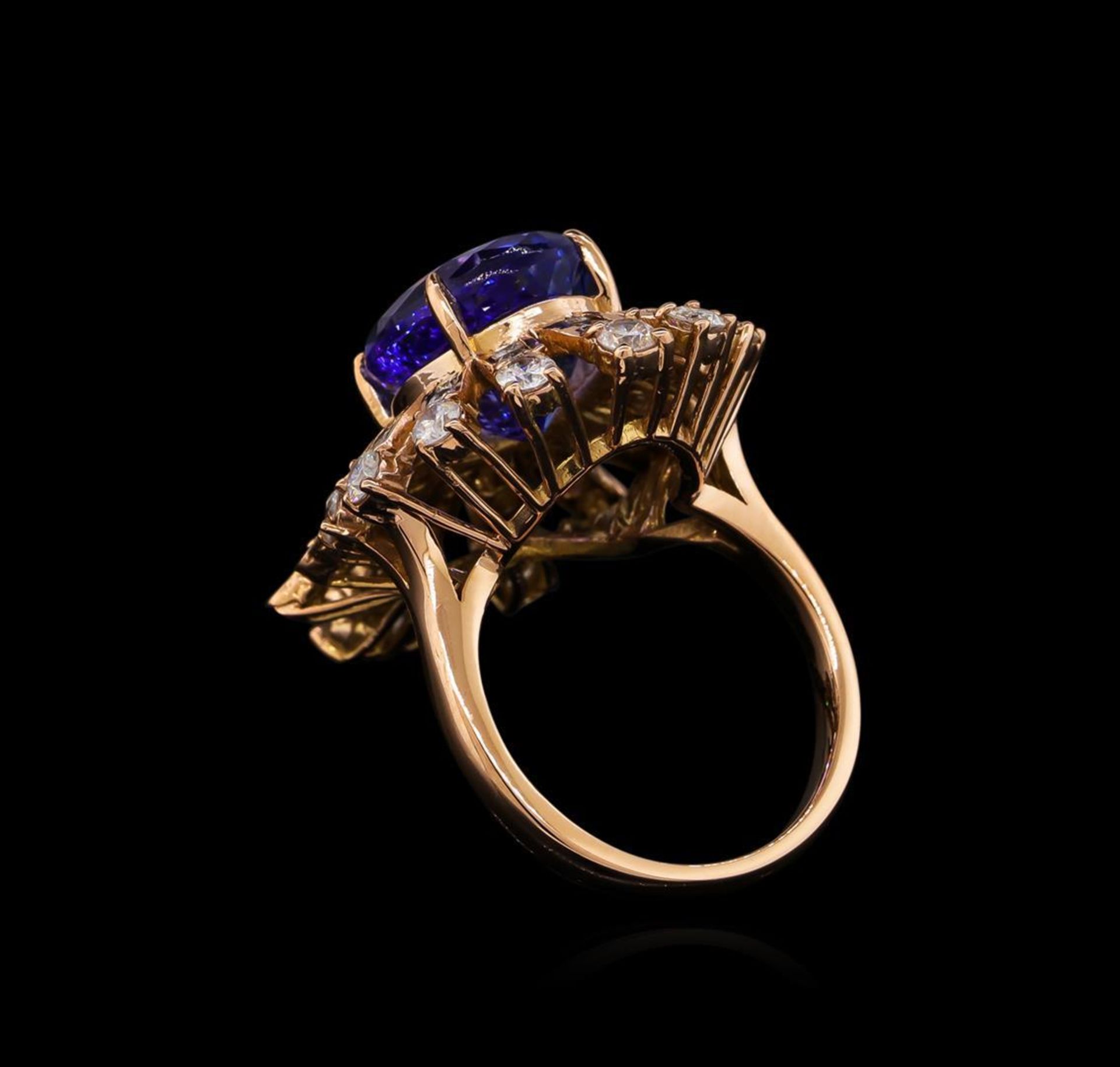 8.16 ctw Tanzanite and Diamond Ring - 14KT Rose Gold - Image 3 of 6