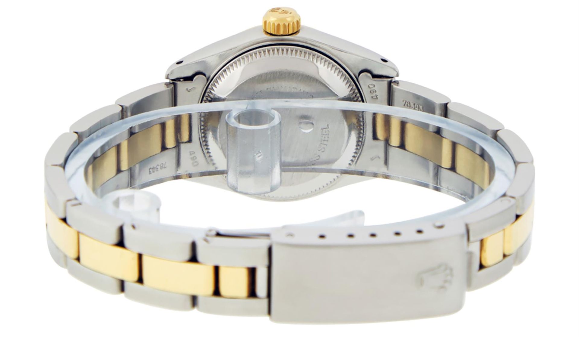 Rolex Ladies 2 Tone Green Vignette Diamond 26MM Datejust Wristwatch - Image 9 of 9