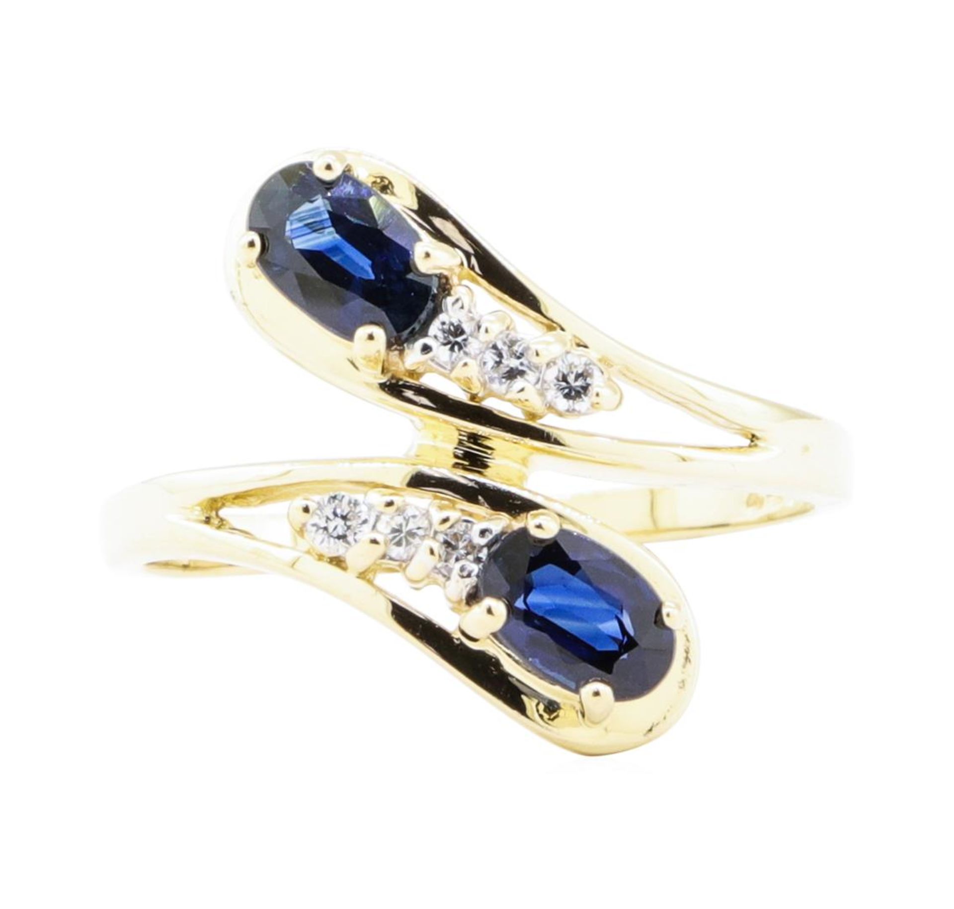 1.30 ctw Sapphire and Diamond Ring - 14KT Yellow Gold - Image 2 of 4