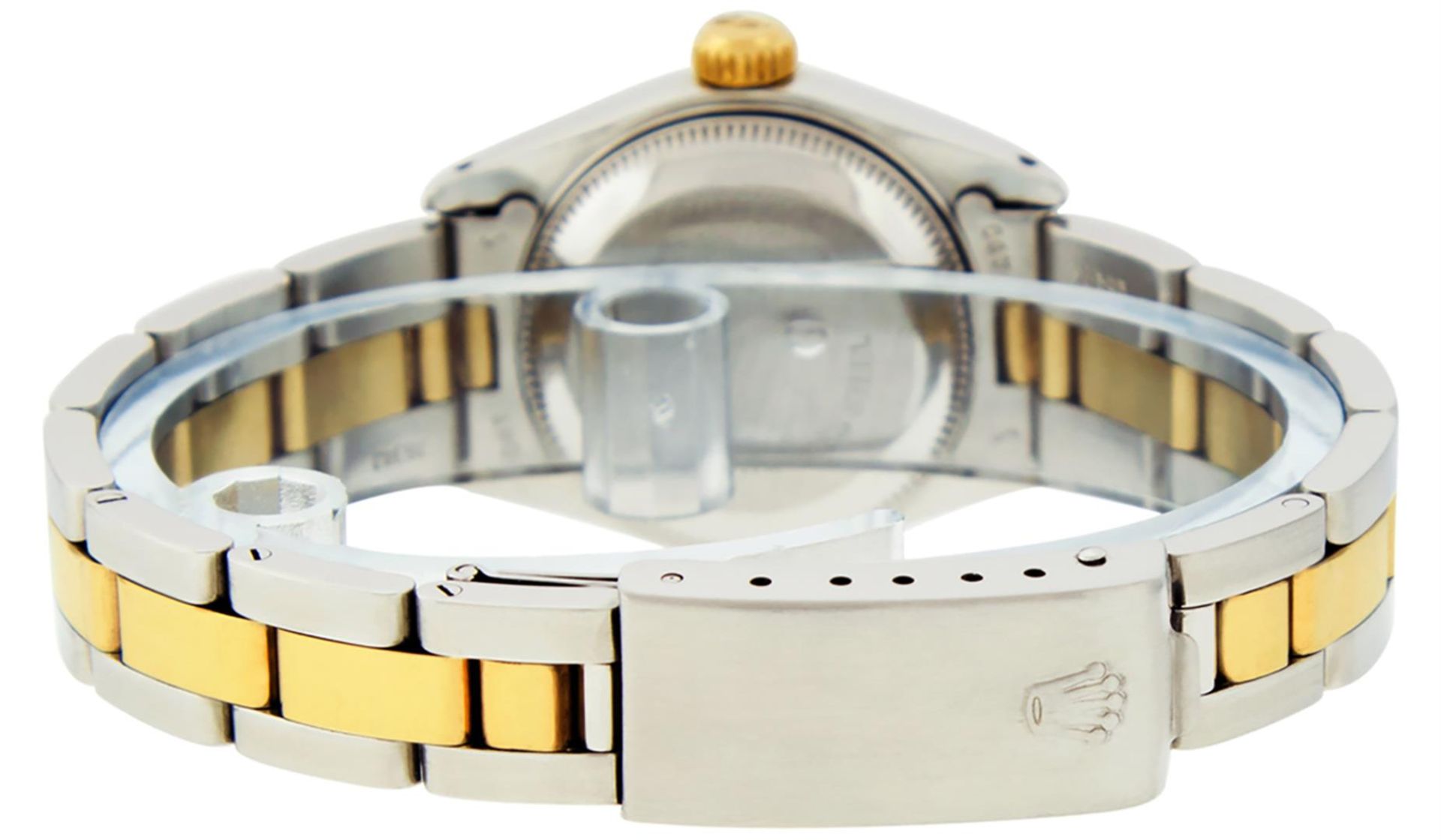 Rolex Ladies 2 Tone Green Vignette Diamond 26MM Datejust Wristwatch - Image 6 of 9