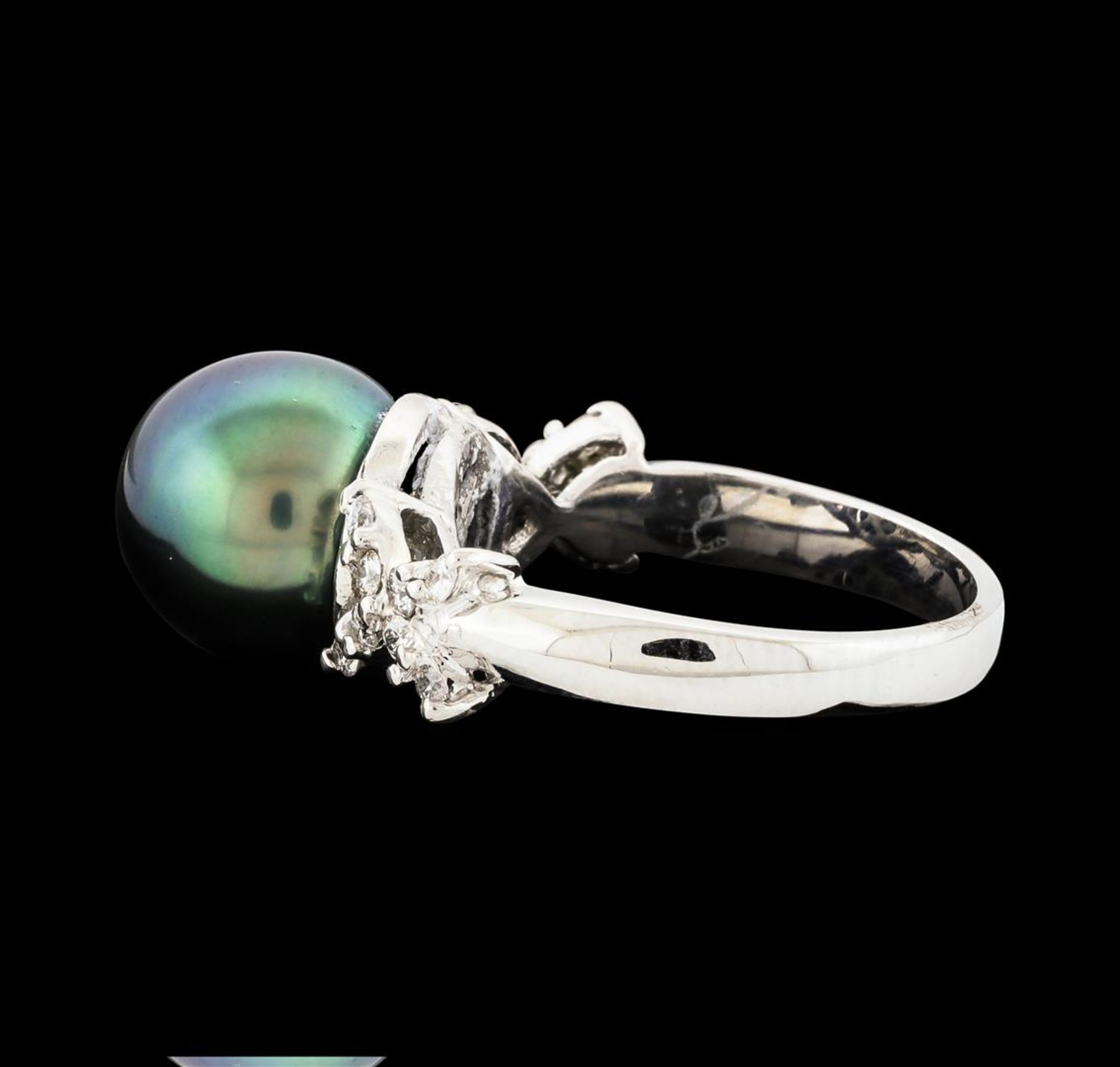 Pearl and Diamond Ring - 14KT White Gold - Image 3 of 4