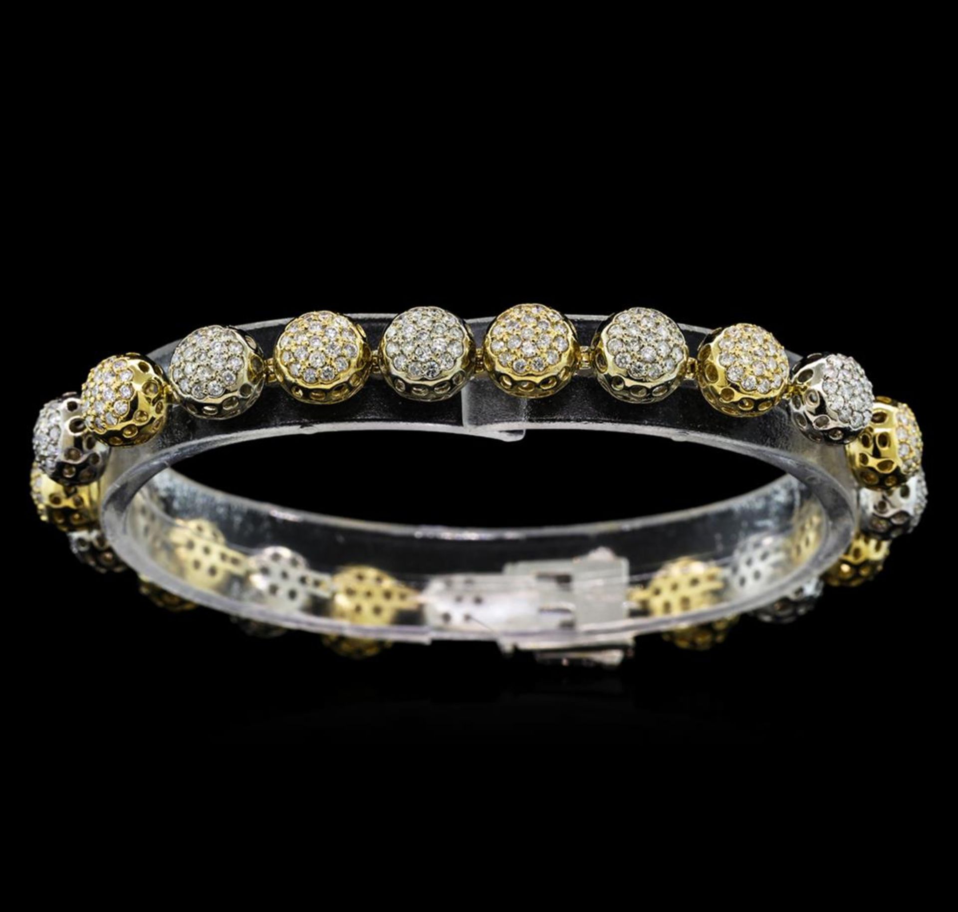 3.35 ctw Diamond Bracelet - 14KT White and Yellow Gold