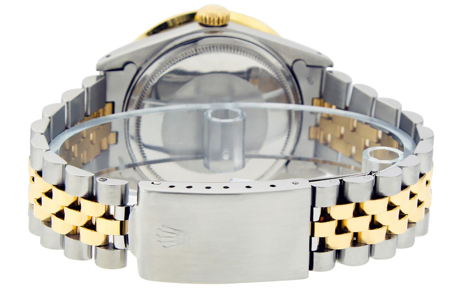 Rolex Mens 2 Tone White Diamond 3ctw Channel Set Datejust Wriswatch - Image 6 of 9