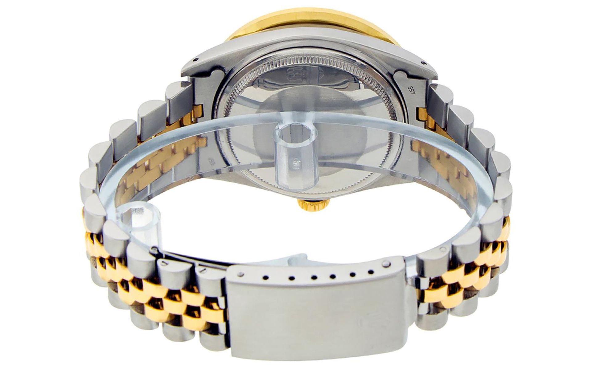 Rolex Mens 2 Tone White Diamond 3ctw Channel Set Datejust Wriswatch - Image 5 of 9