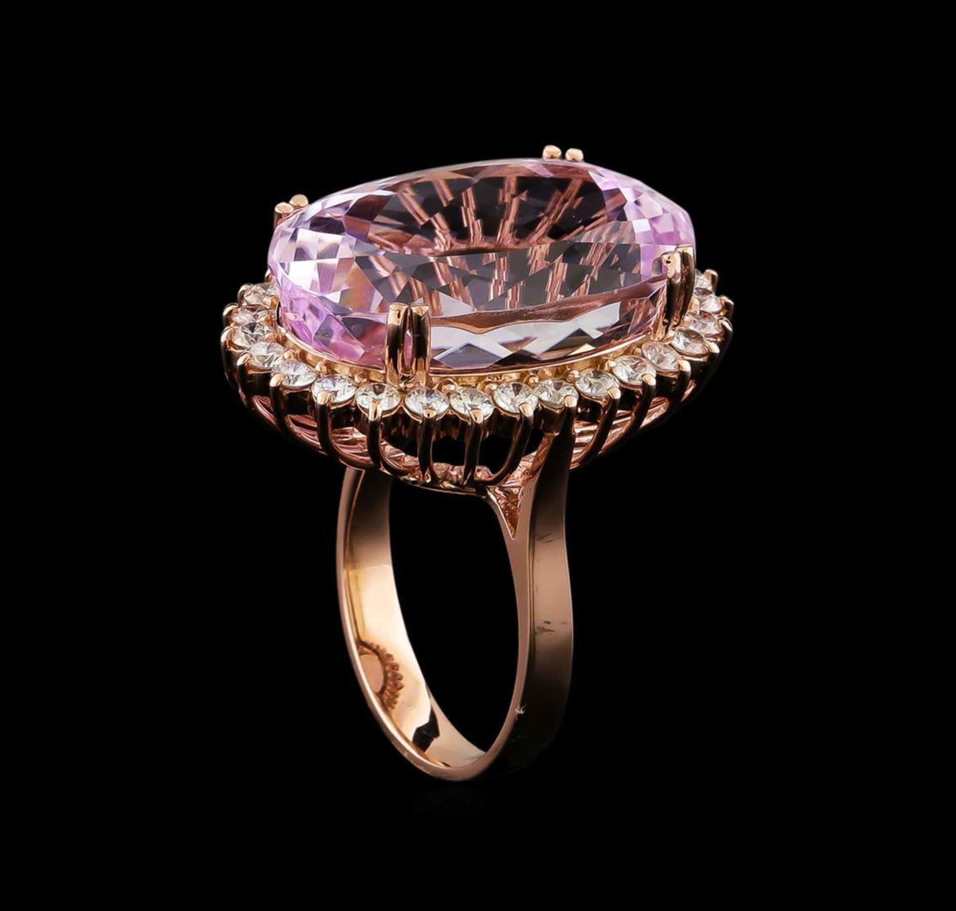 33.17 ctw Kunzite and Diamond Ring - 14KT Rose Gold - Image 4 of 5