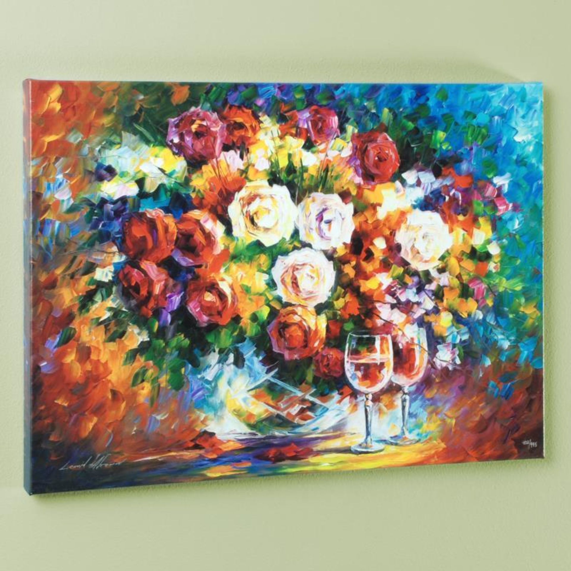 Leonid Afremov (1955-2019) "Roses and Wine" Limited Edition Giclee on Canvas, Nu - Image 3 of 3