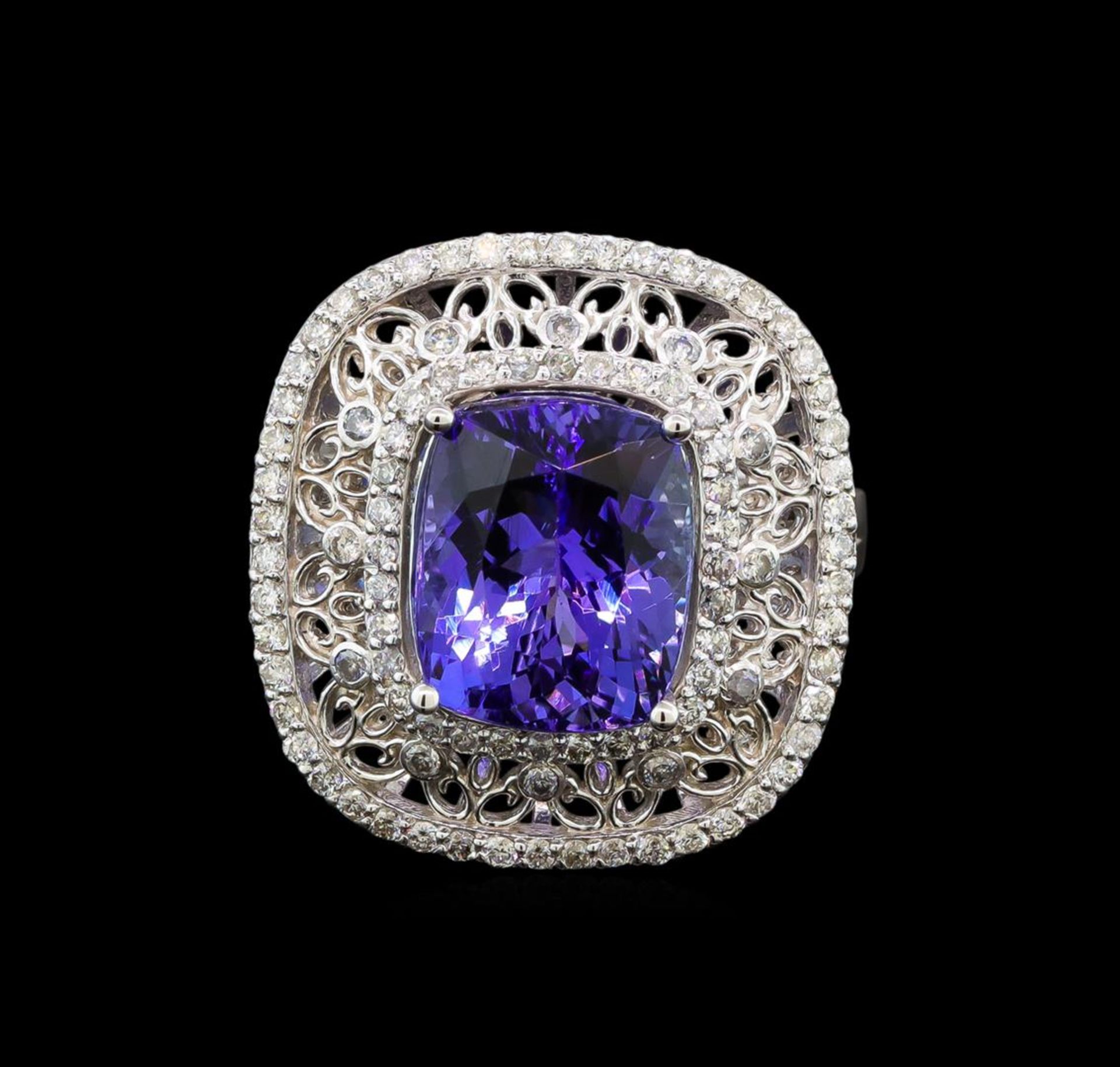 14KT White Gold 5.29 ctw Tanzanite and Diamond Ring - Image 2 of 5