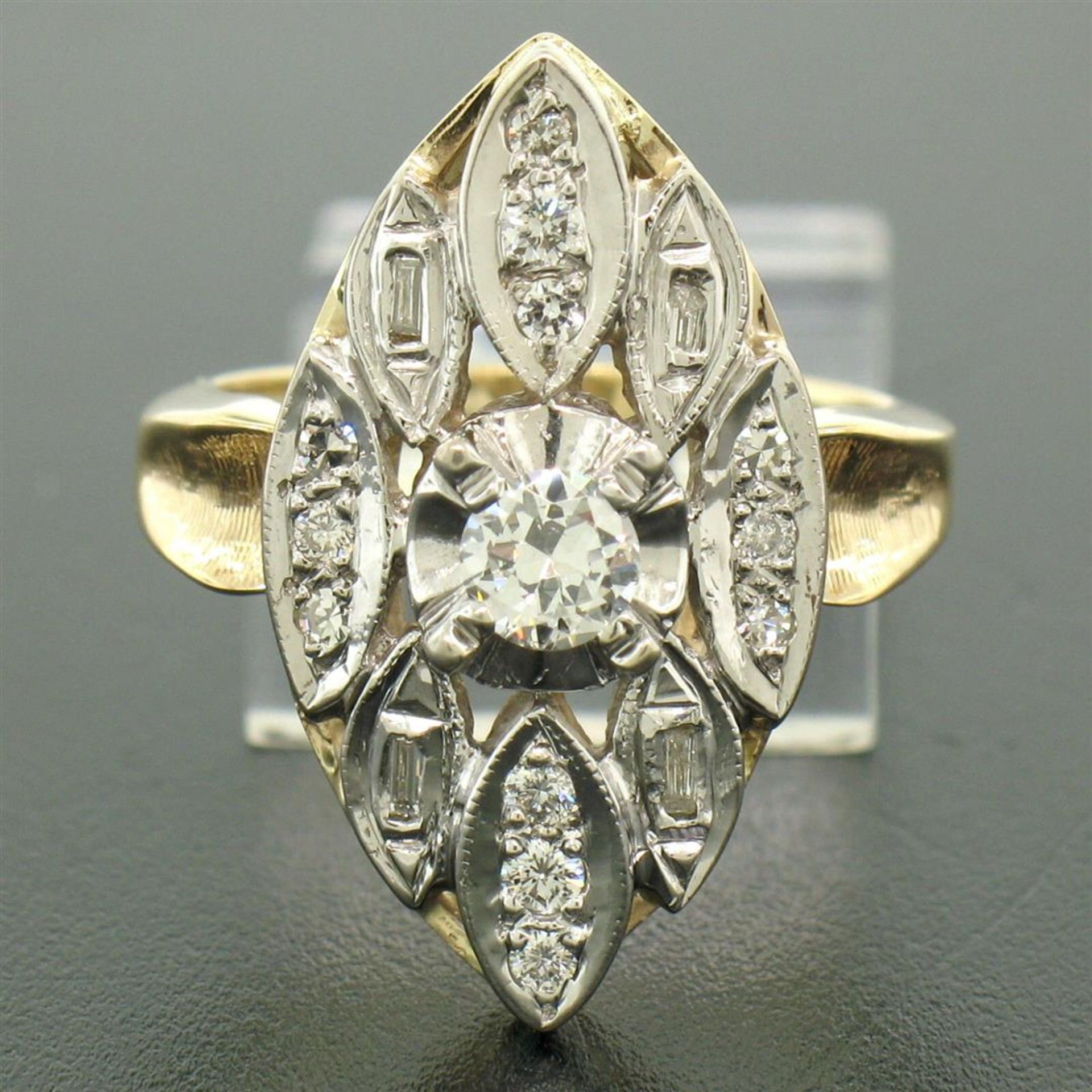 14k Two Tone Gold .55ctw European Diamond Solitaire Ring - Image 2 of 8