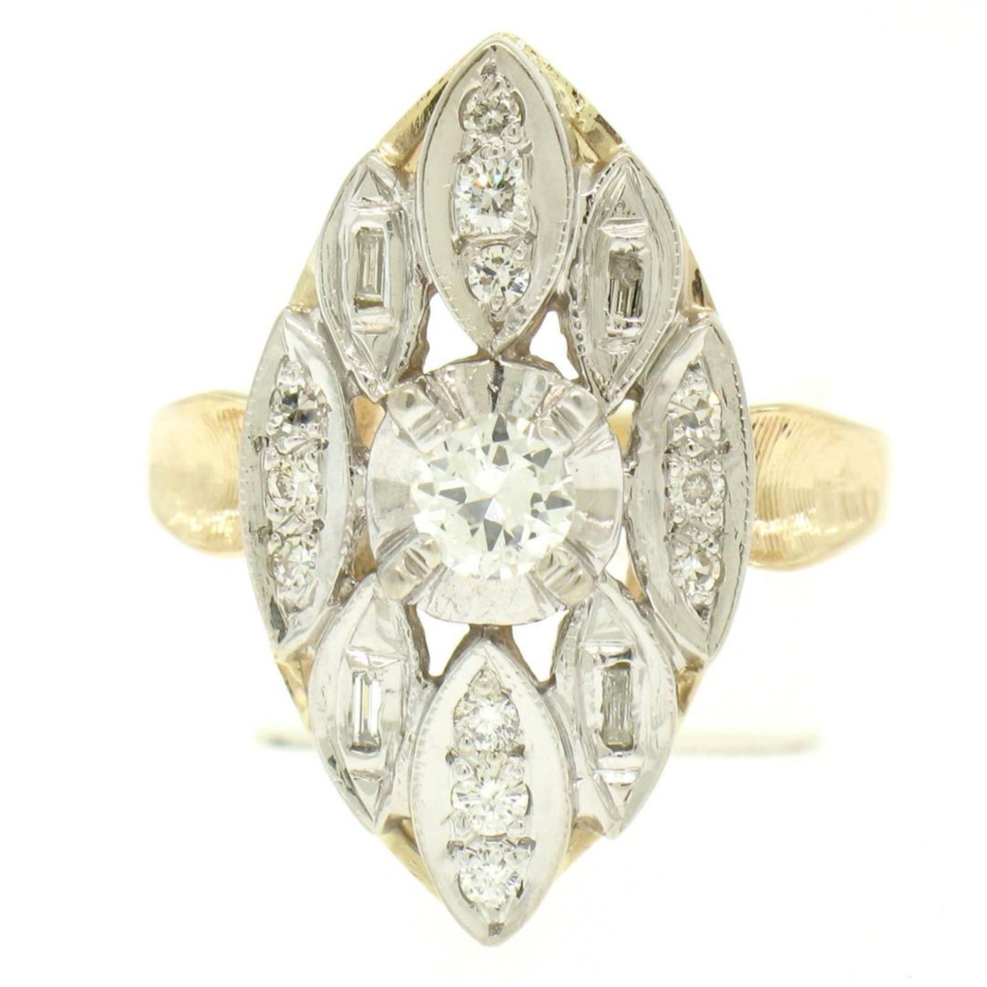 14k Two Tone Gold .55ctw European Diamond Solitaire Ring