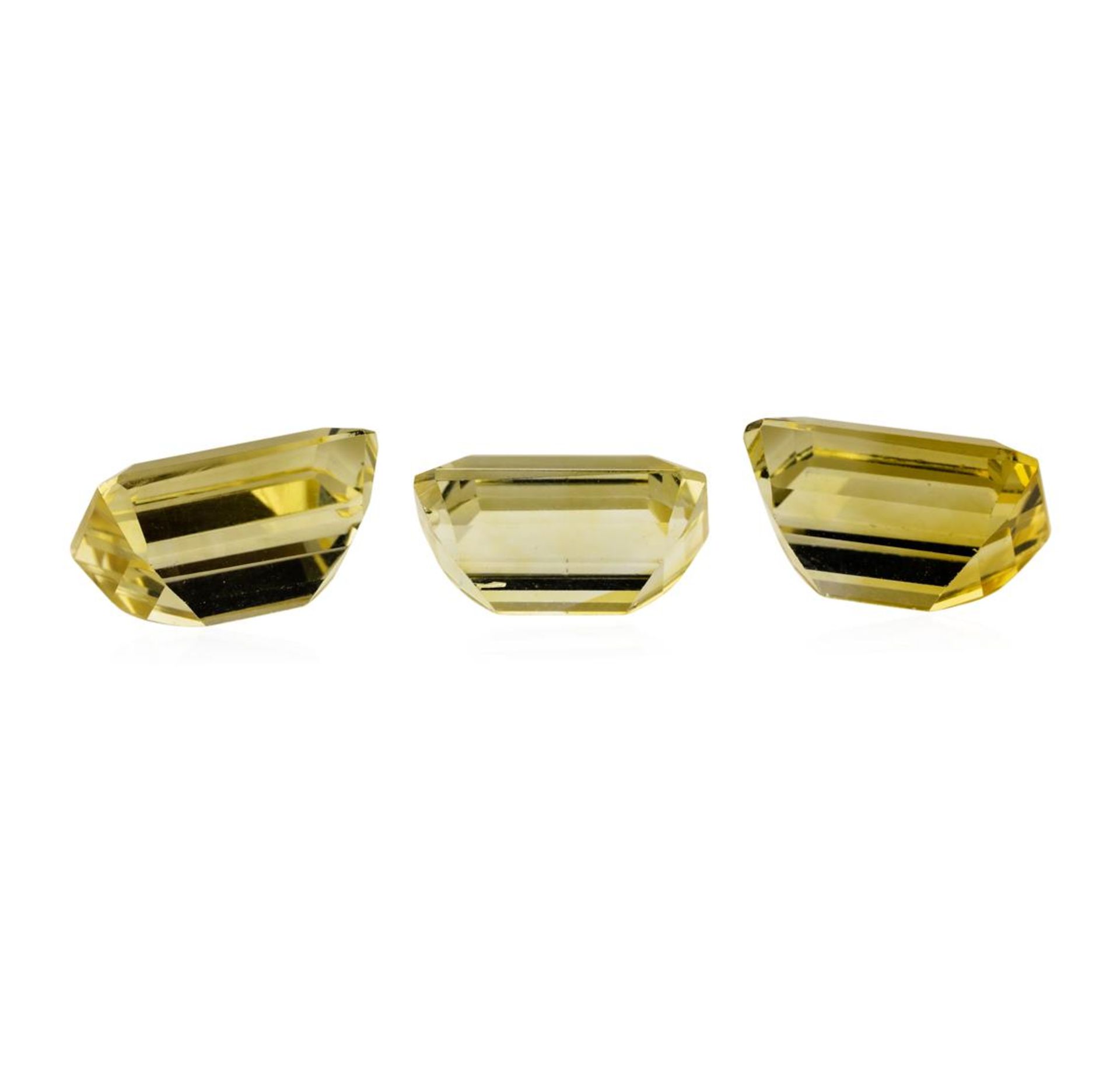 23.73ctw.Natural Emerald Cut Citrine Quartz Parcel of Three - Image 2 of 3