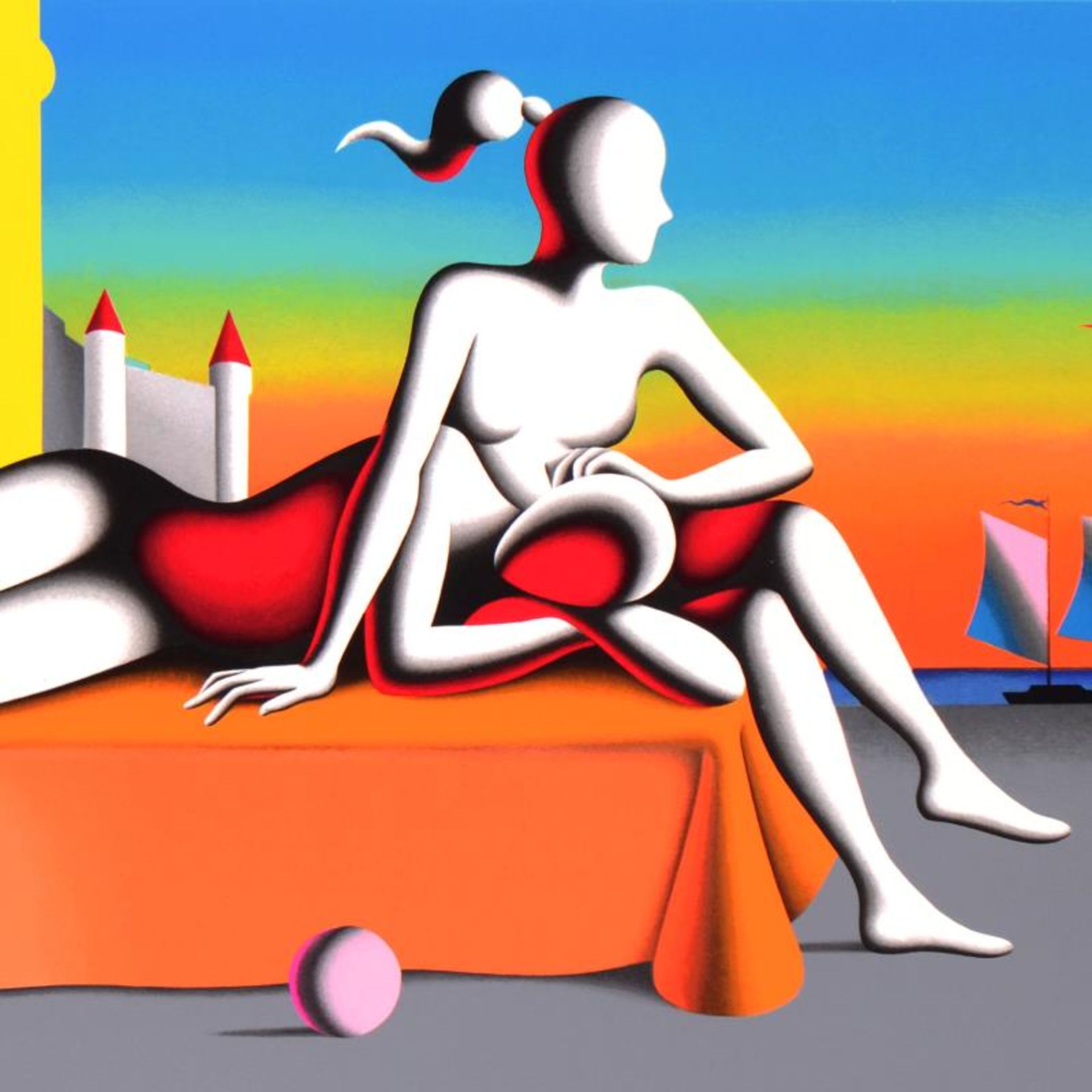 Mark Kostabi, "Beyond Forever" Limited Edition Serigraph, Numbered and Hand Sign - Image 2 of 2