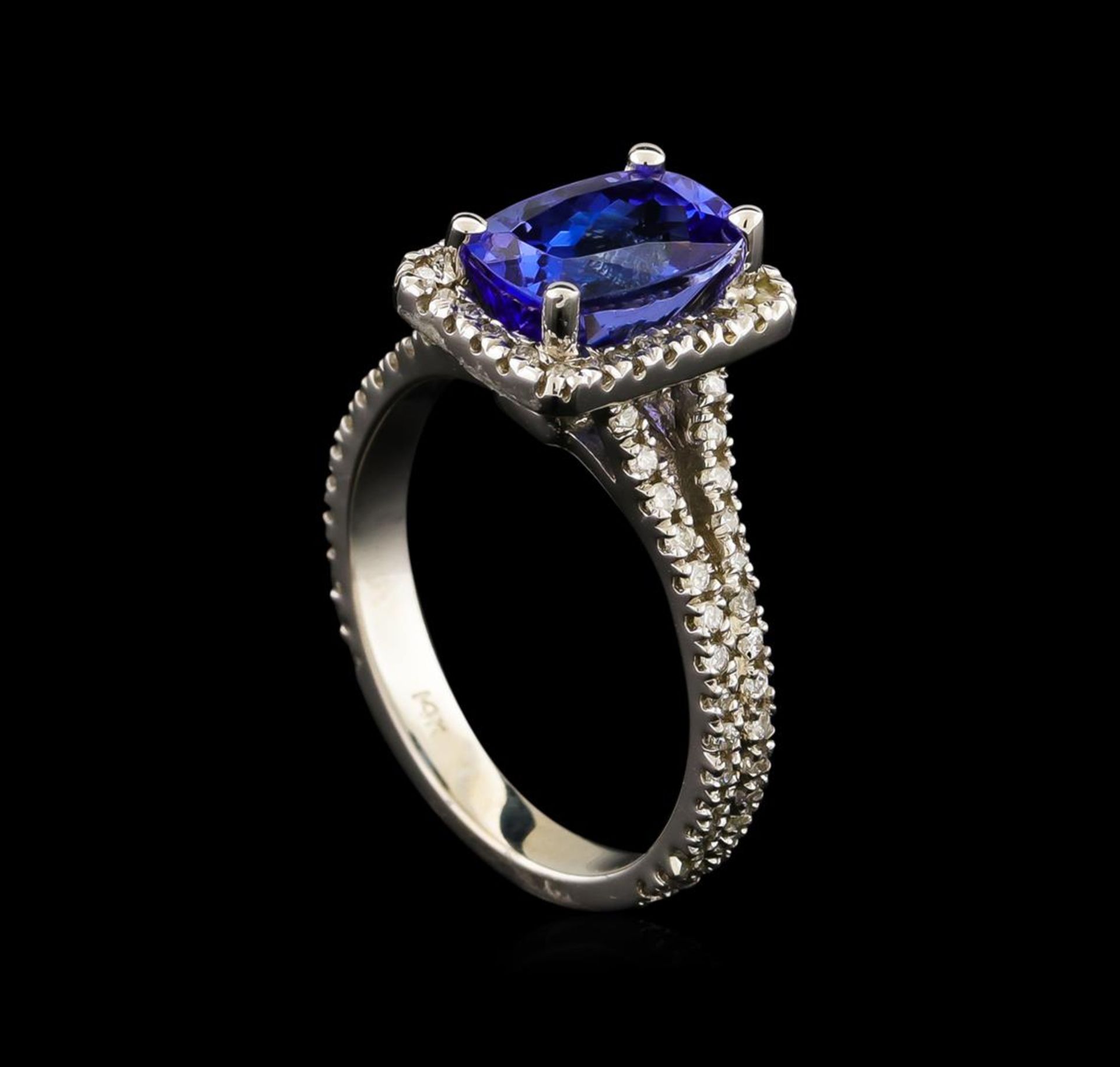 2.36ct Tanzanite and Diamond Ring - 14KT White Gold - Image 4 of 5