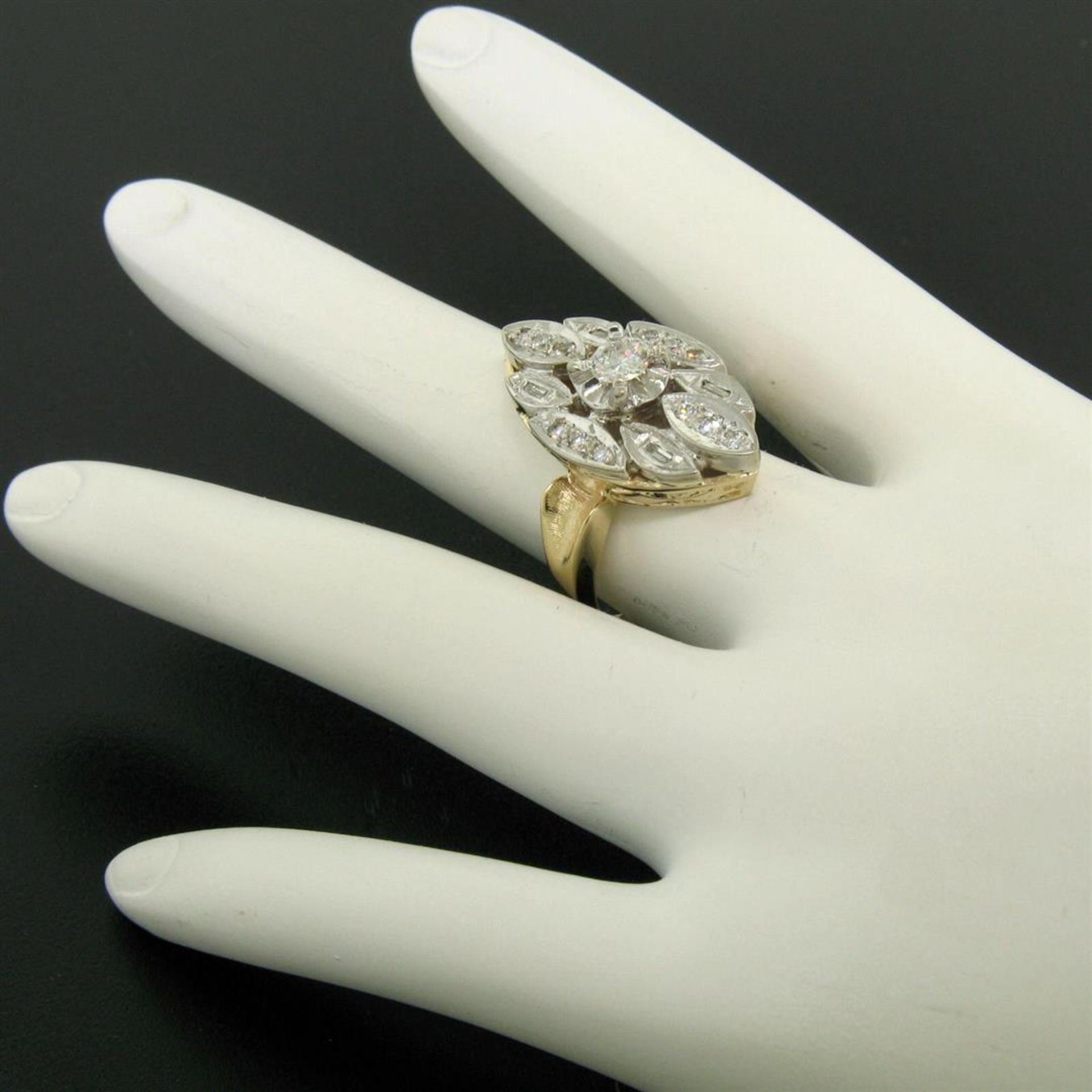 14k Two Tone Gold .55ctw European Diamond Solitaire Ring - Image 3 of 8