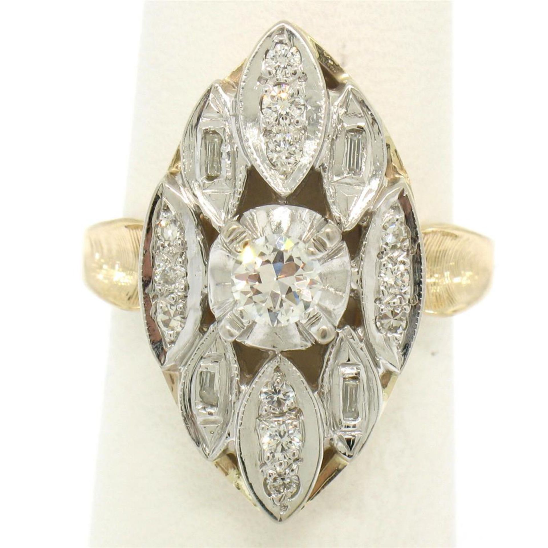 14k Two Tone Gold .55ctw European Diamond Solitaire Ring - Image 5 of 8