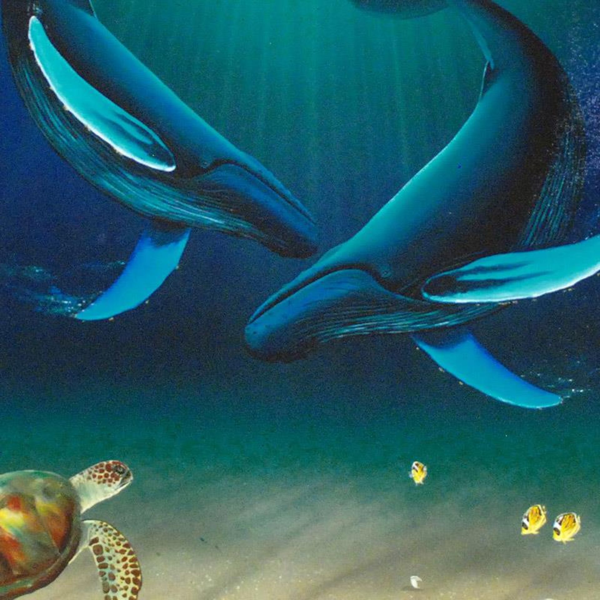 "In the Company of Whales" Limited Edition Giclee on Canvas by renowned artist W - Image 2 of 2