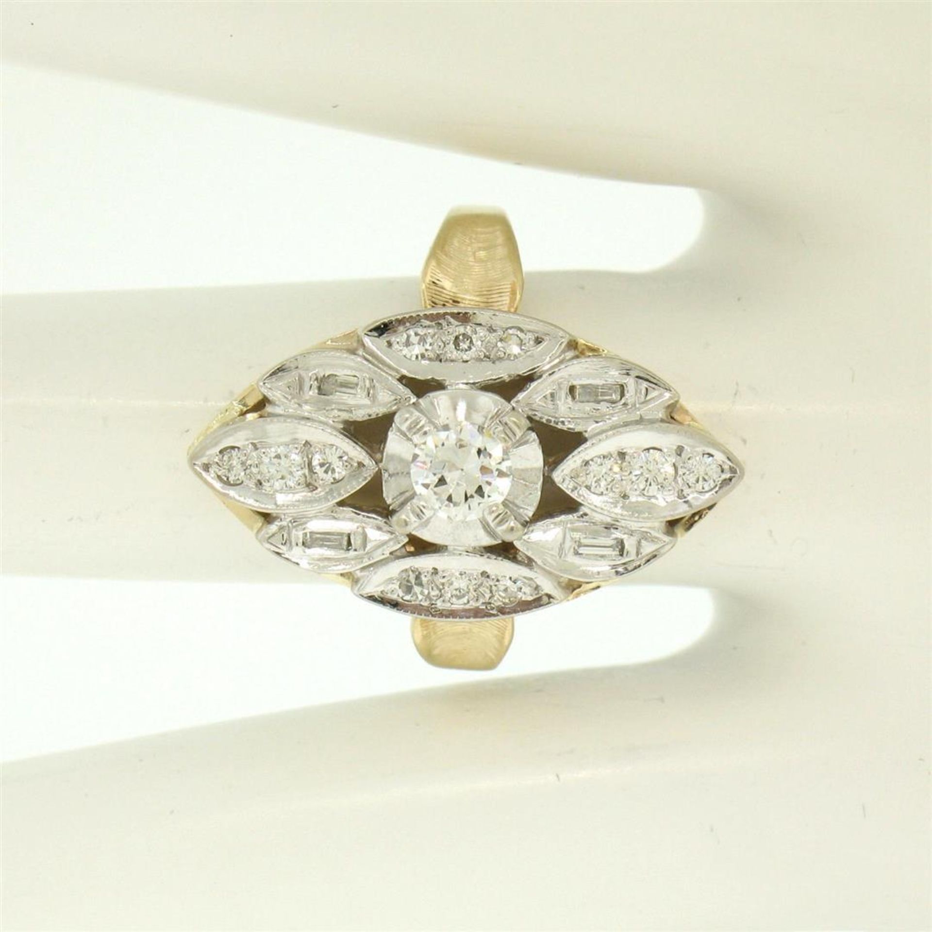 14k Two Tone Gold .55ctw European Diamond Solitaire Ring - Image 4 of 8