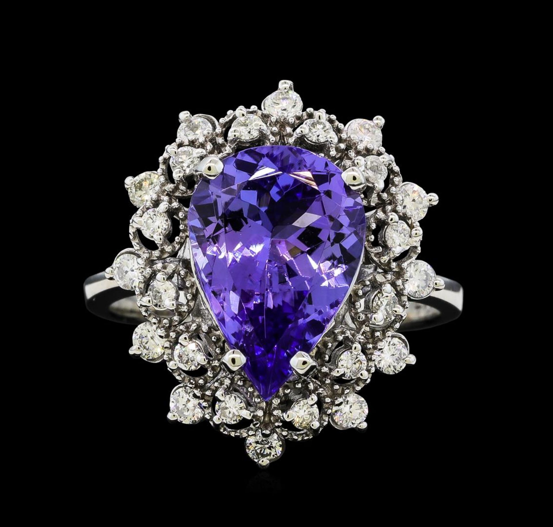 3.44 ctw Tanzanite and Diamond Ring - 14KT White Gold - Image 2 of 4