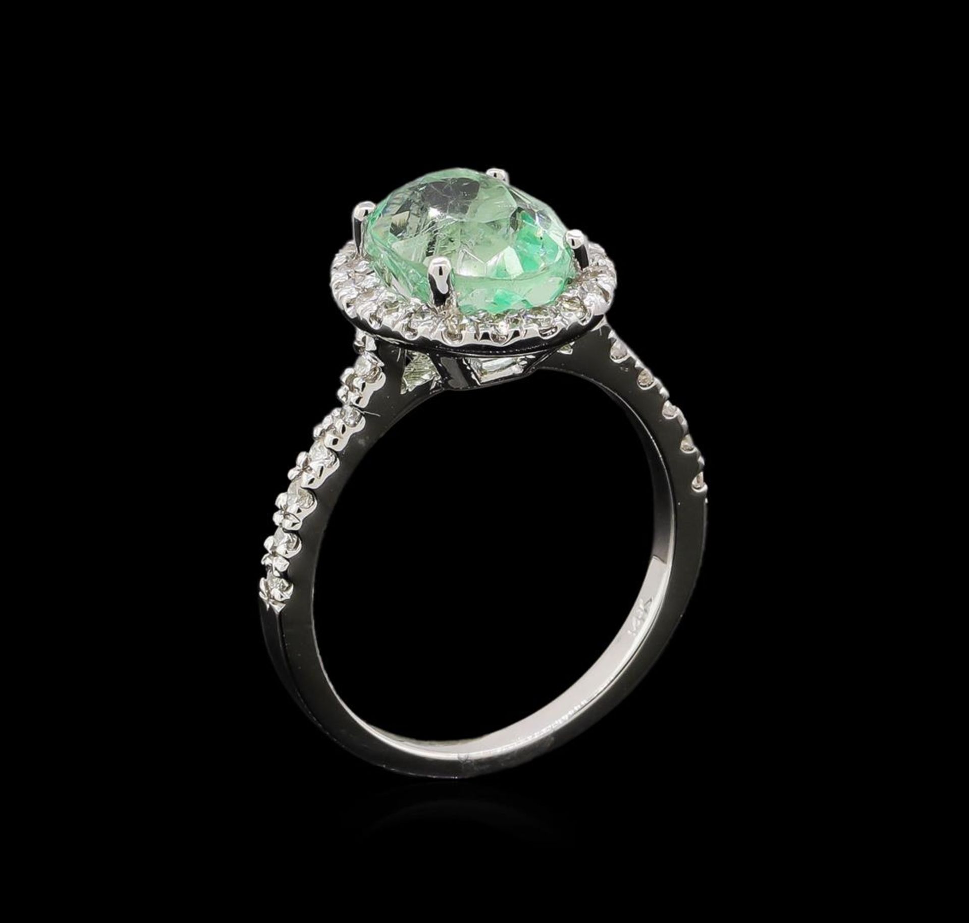 2.75 ctw Emerald and Diamond Ring - 14KT White Gold - Image 4 of 5