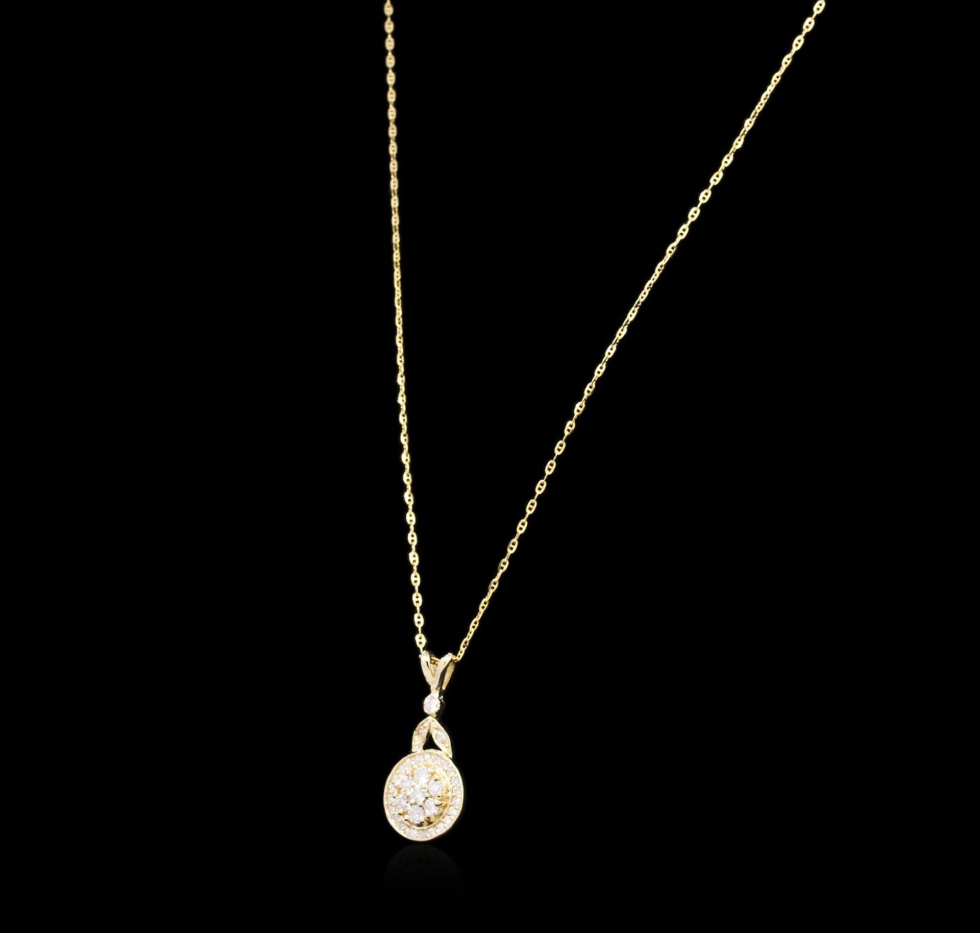 14KT Yellow Gold 0.37 ctw Diamond Pendant With Chain - Image 3 of 4