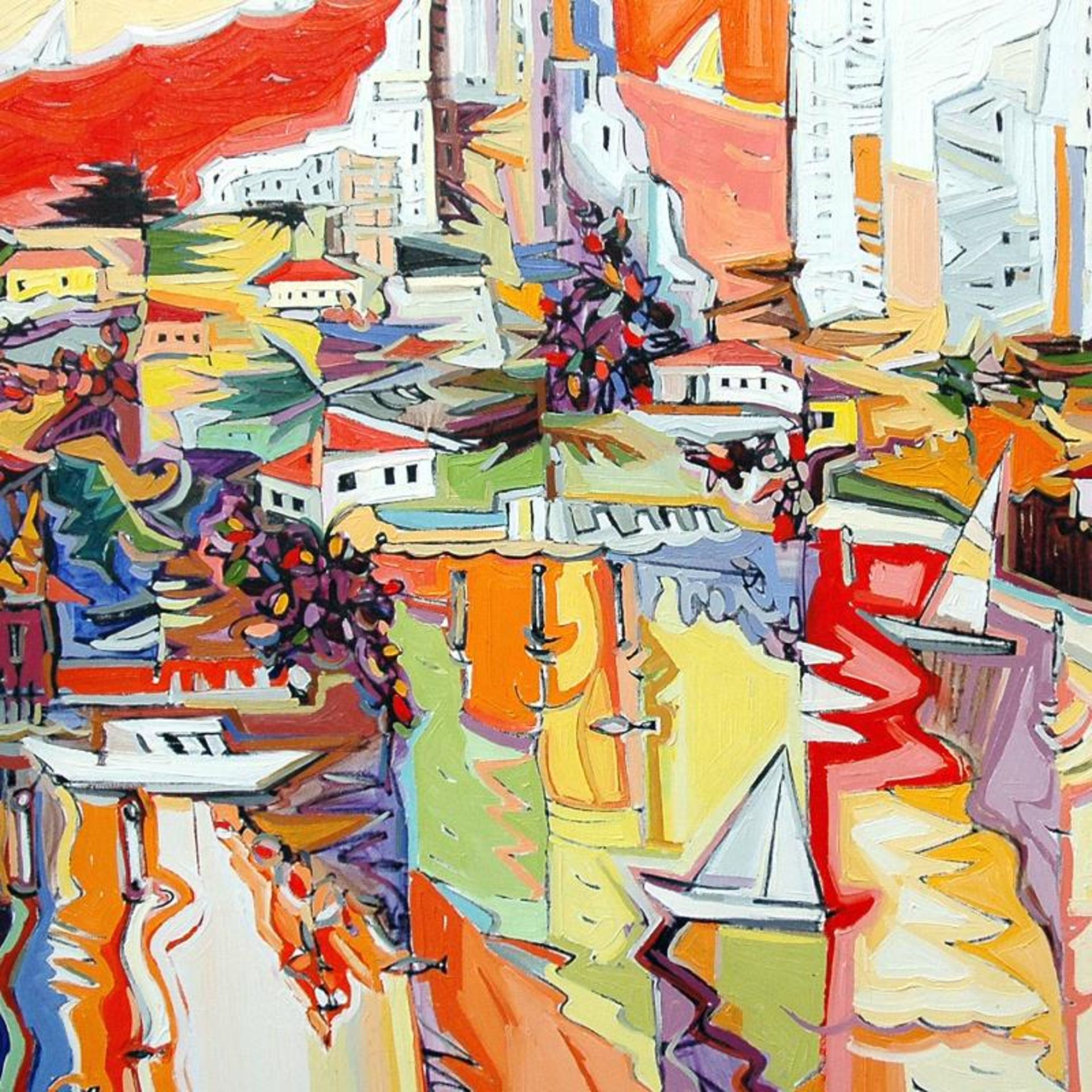 Natalie Rozenbaum, "Marina Reflections" Limited Edition on Canvas, Numbered and - Image 2 of 2