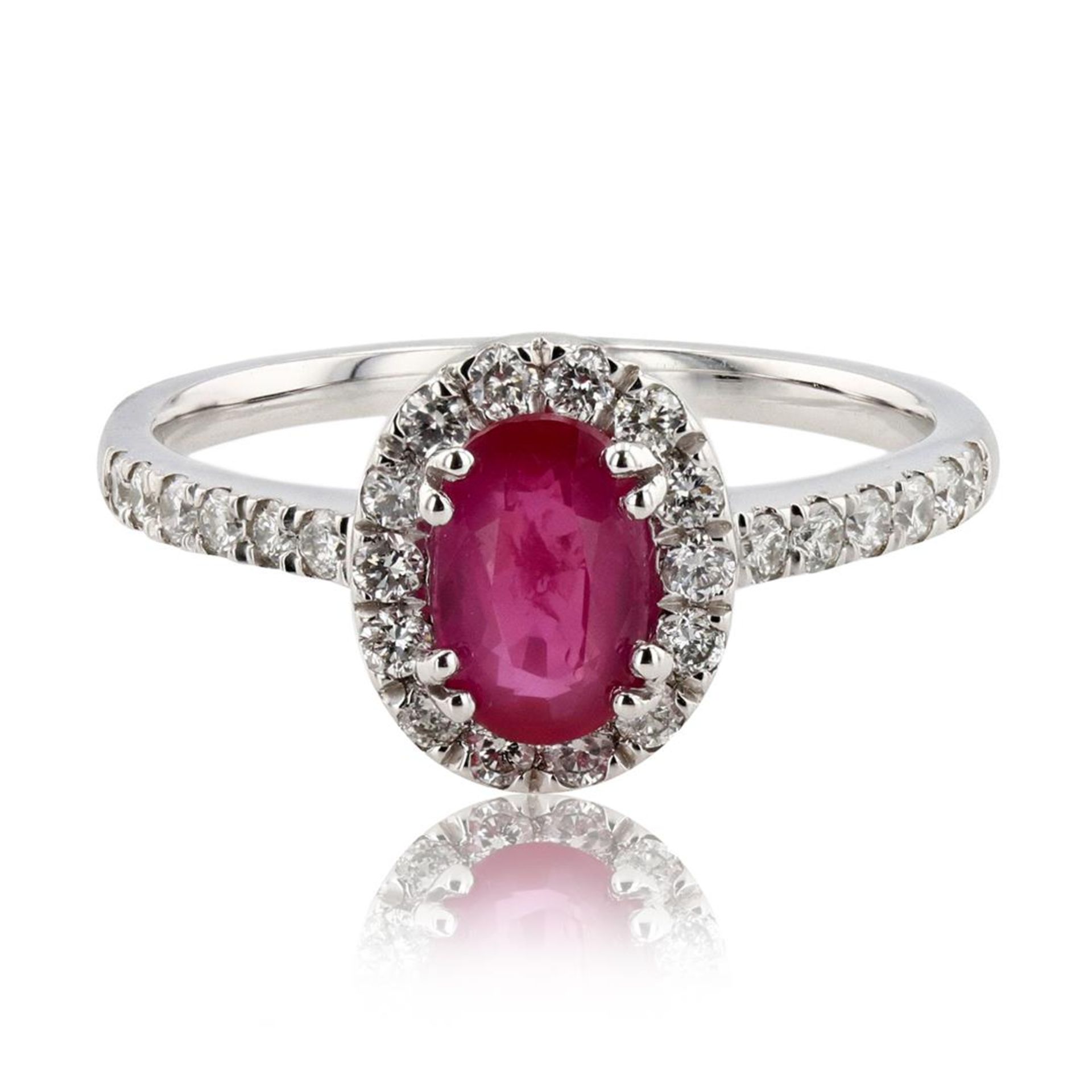 1.06ct Ruby and 0.38ctw Diamond Platinum Ring (GIA CERTIFIED)
