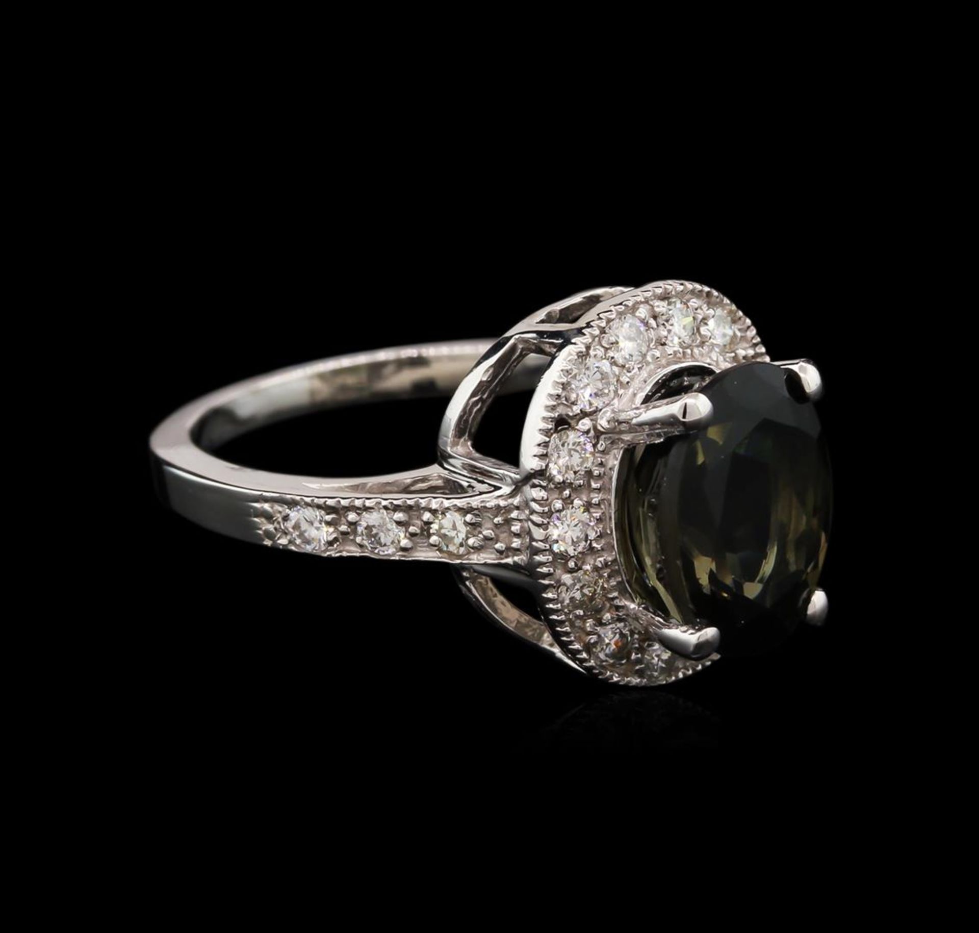 4.03 ctw Tourmaline and Diamond Ring - 14KT White Gold - Image 2 of 2