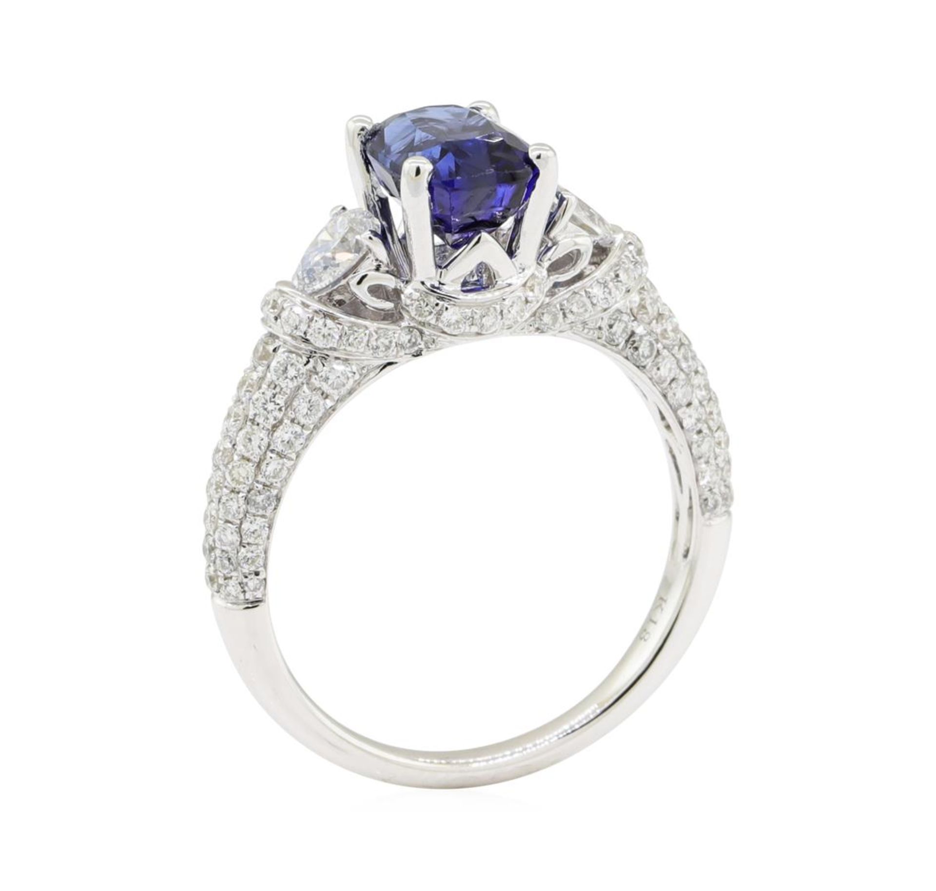 3.02 ctw Colored Stone and Diamond Ring - 18KT White Gold - Image 4 of 5