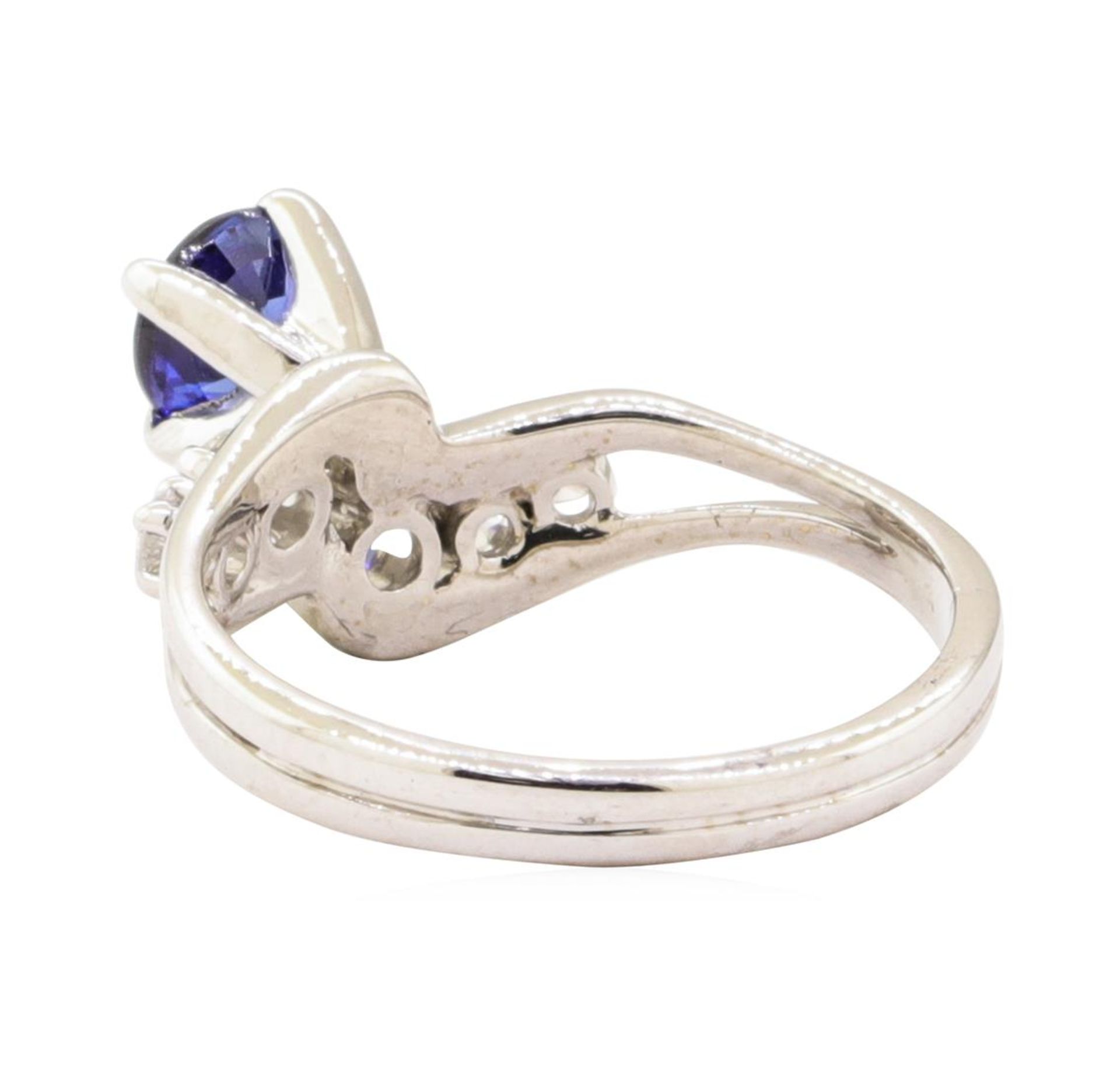 0.92ctw Blue Sapphire and Diamond Ring - 14KT White Gold - Image 3 of 4