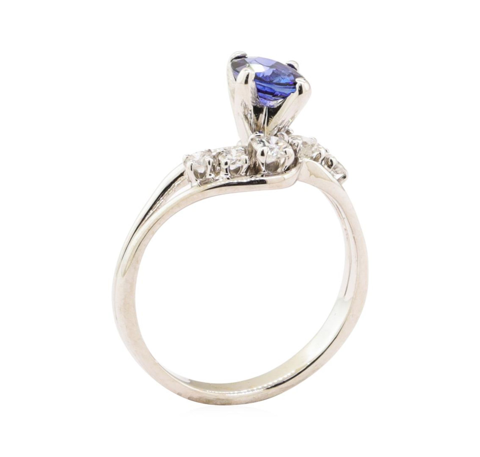 0.92ctw Blue Sapphire and Diamond Ring - 14KT White Gold - Image 4 of 4