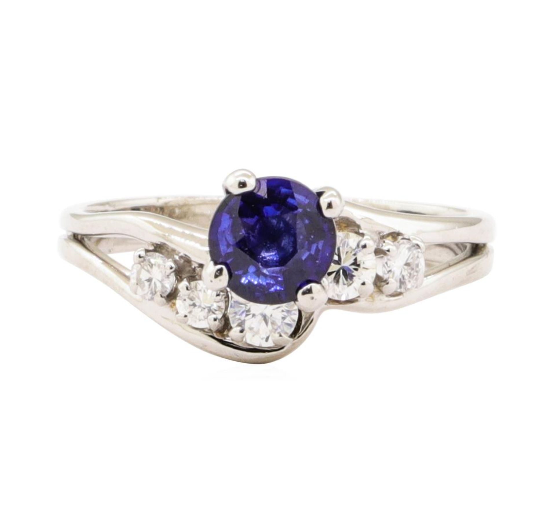 0.92ctw Blue Sapphire and Diamond Ring - 14KT White Gold - Image 2 of 4