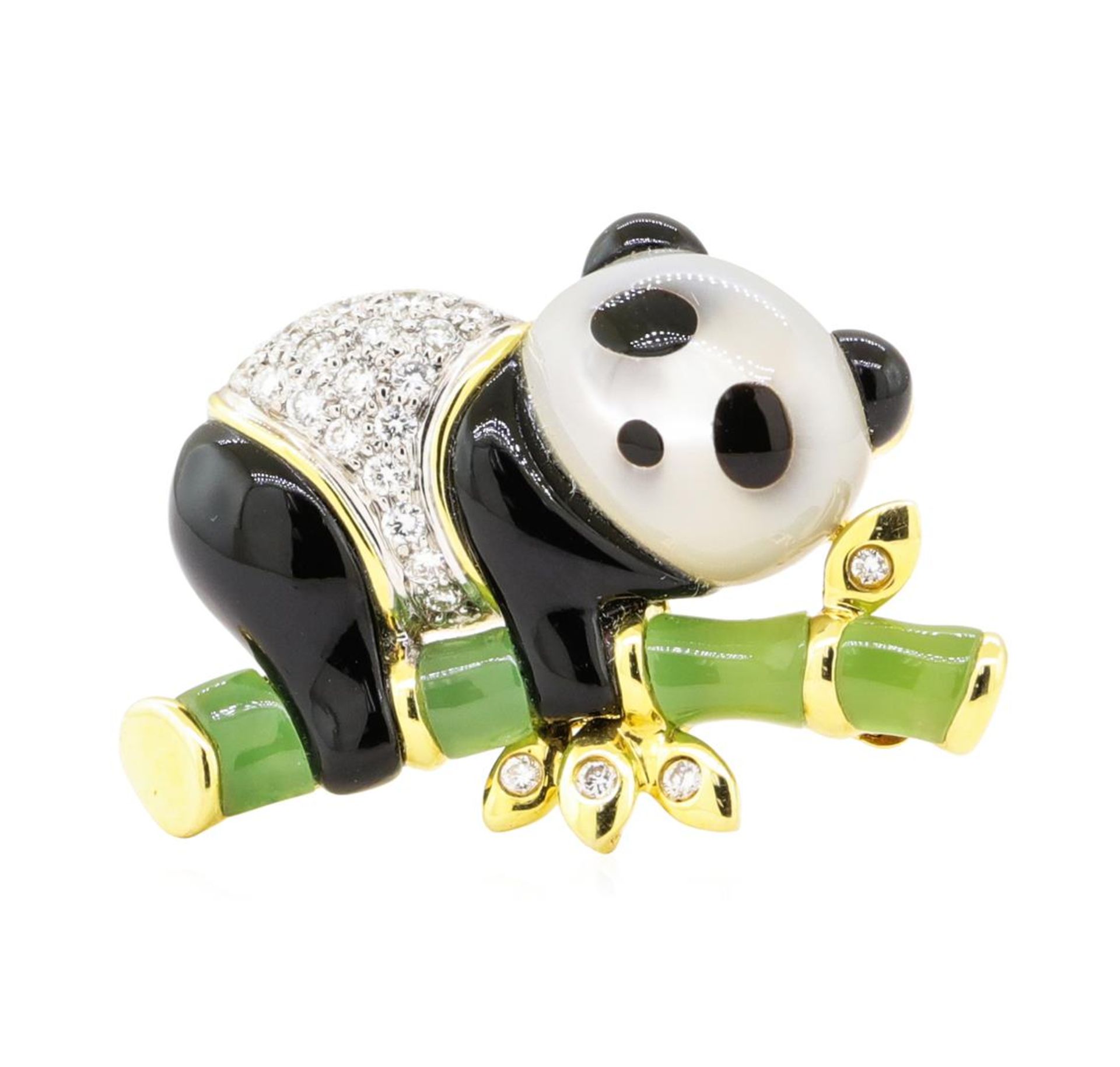 0.30 ctw Diamond Panda Pin - 14KT Yellow Gold - Image 2 of 4