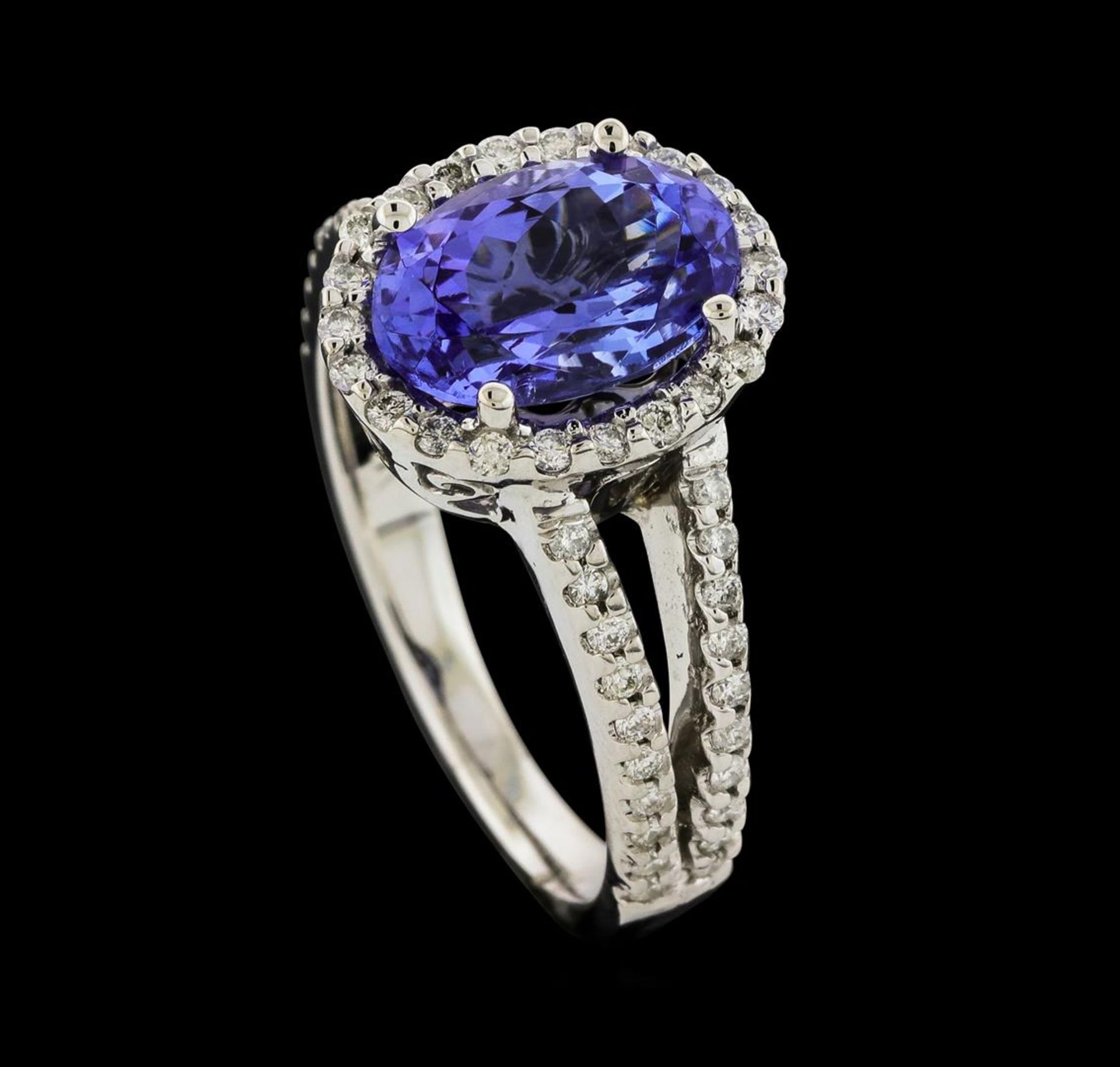 3.04 ctw Tanzanite and Diamond Ring - 14KT White Gold - Image 4 of 4