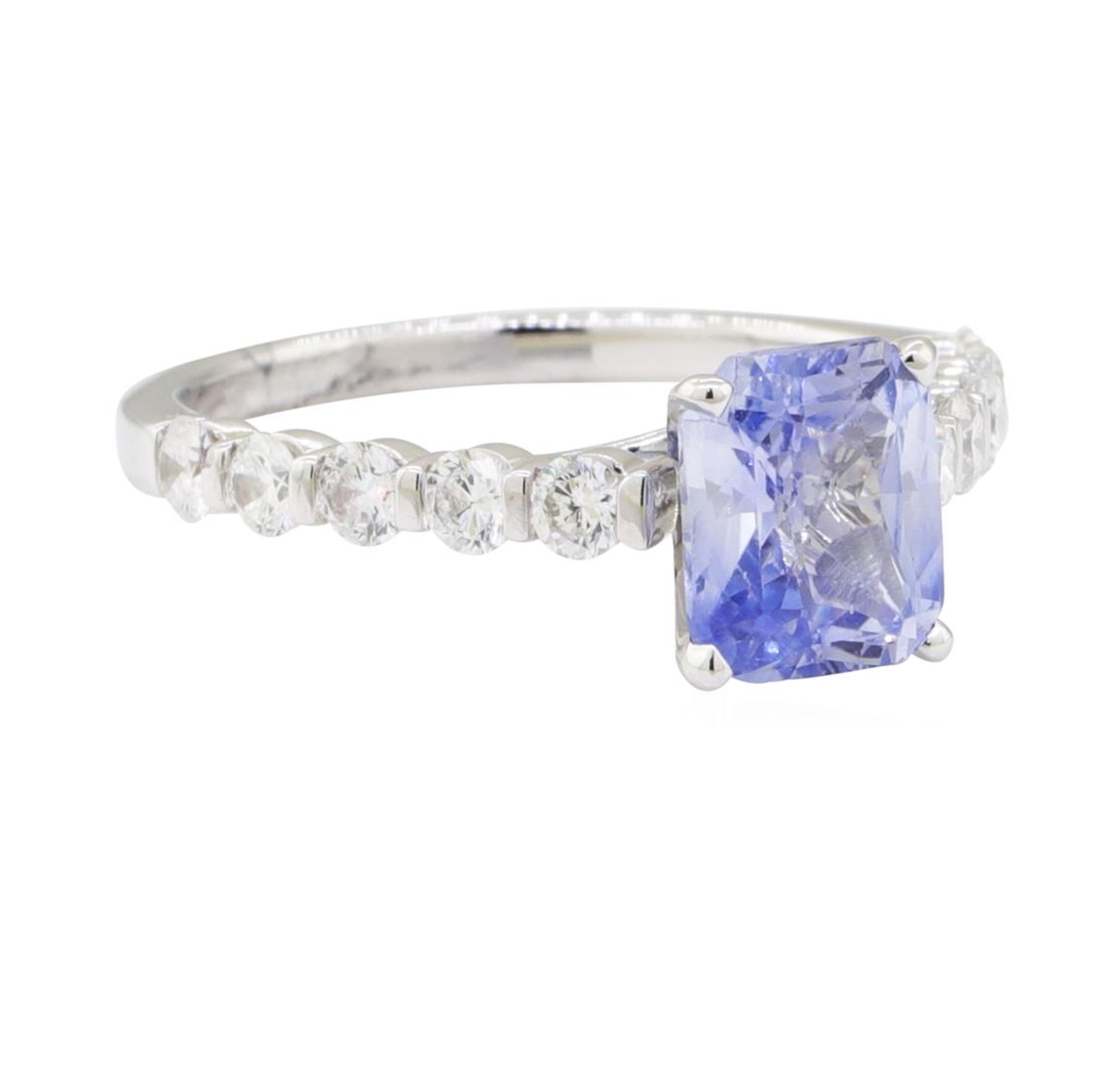 2.34ctw Sapphire and Diamond Ring - 18KT White Gold