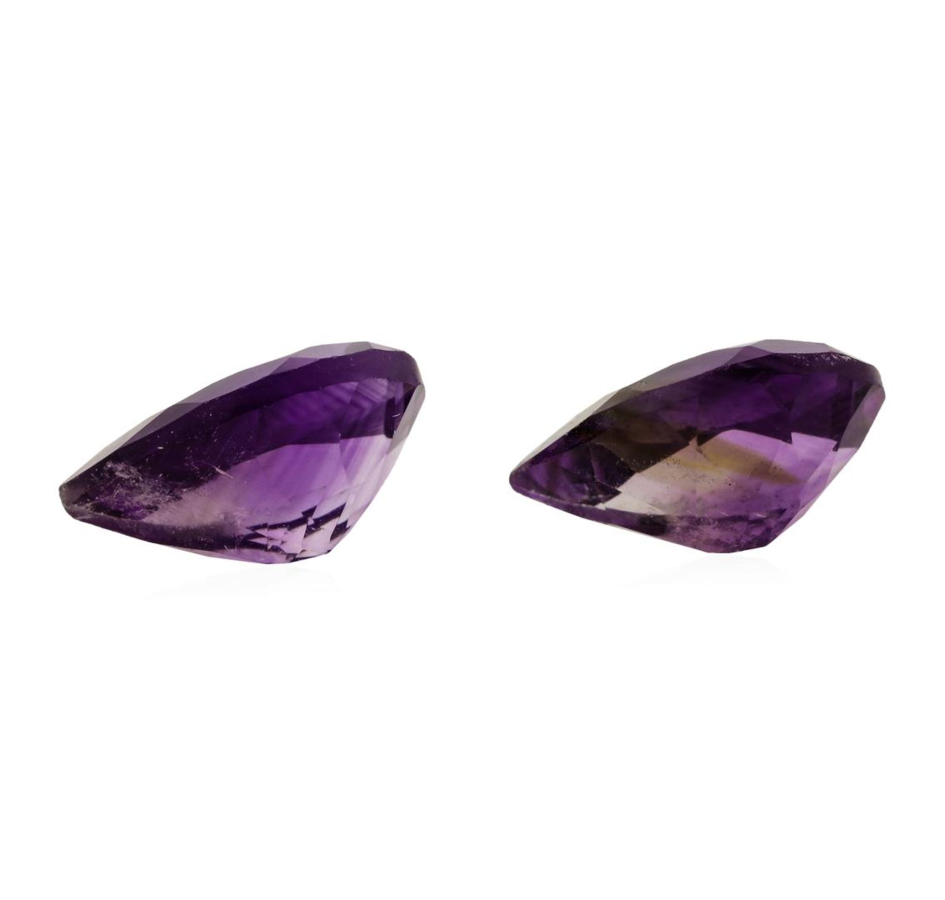 14.63ctw. Natural Pear Cut Amethyst Parcel of Two - Image 2 of 3