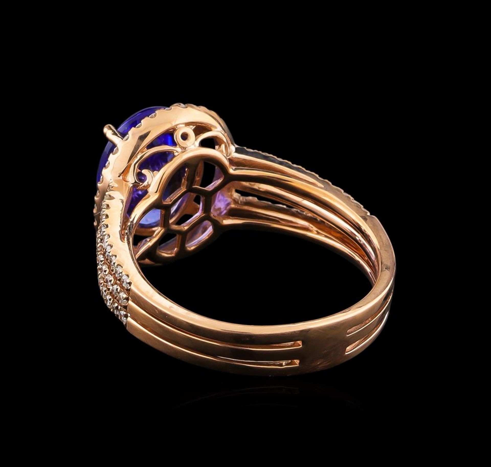 14KT Rose Gold 2.92 ctw Tanzanite and Diamond Ring - Image 3 of 5