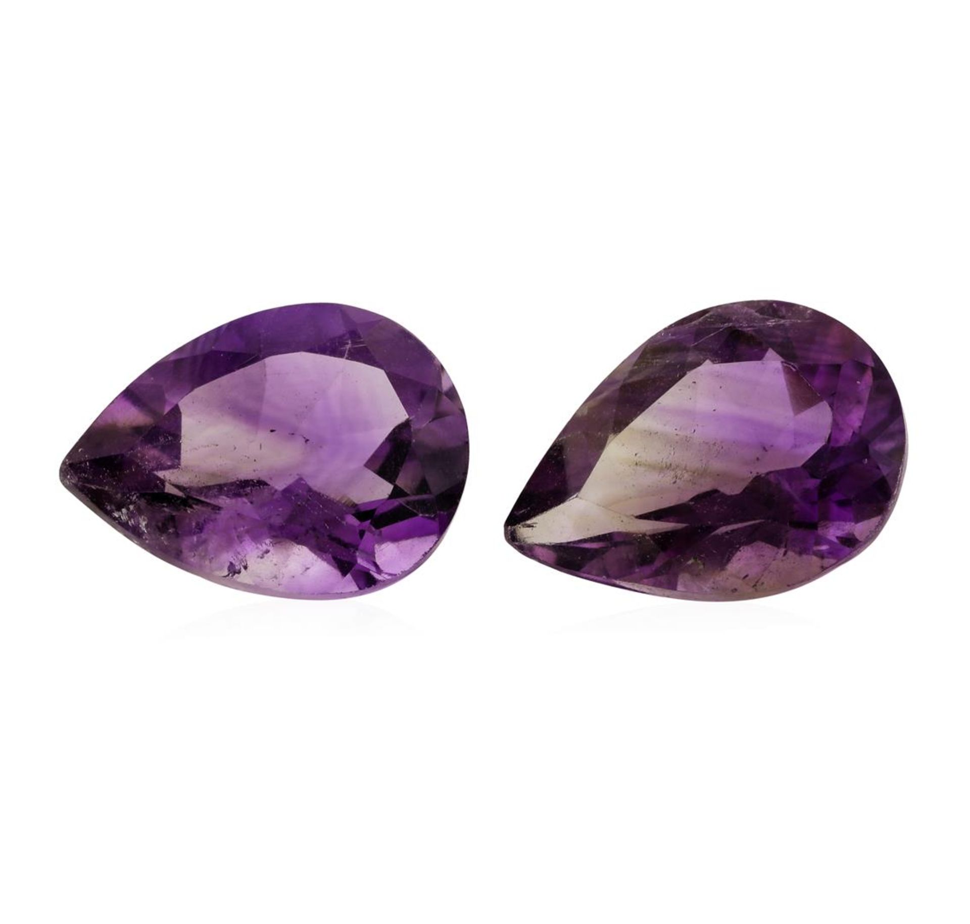 14.63ctw. Natural Pear Cut Amethyst Parcel of Two