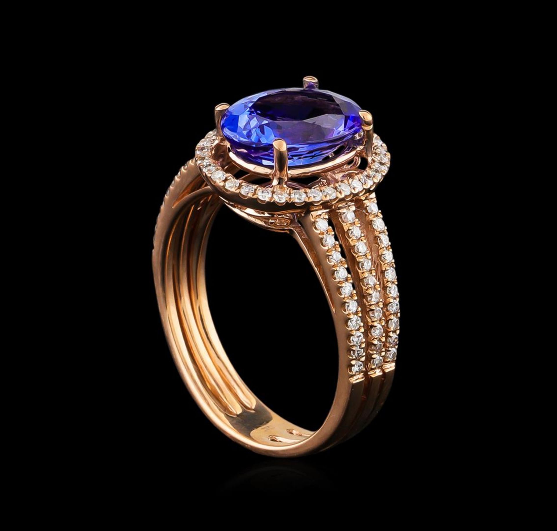 14KT Rose Gold 2.92 ctw Tanzanite and Diamond Ring - Image 4 of 5