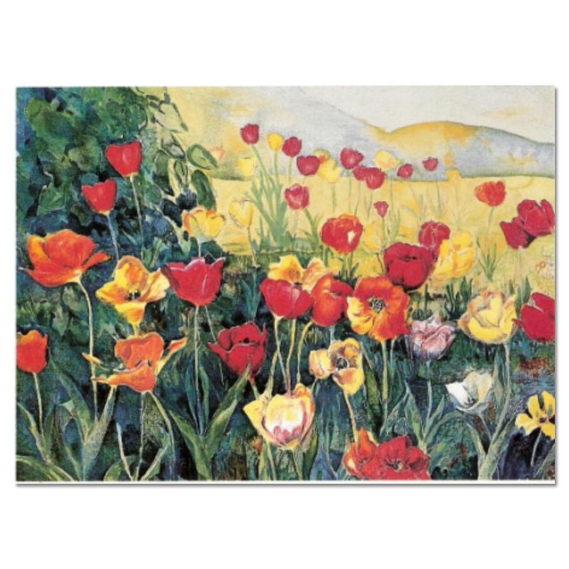 Perla Fox, "Tulips" Hand Signed Limited Edition Serigraph with Letter of Authent