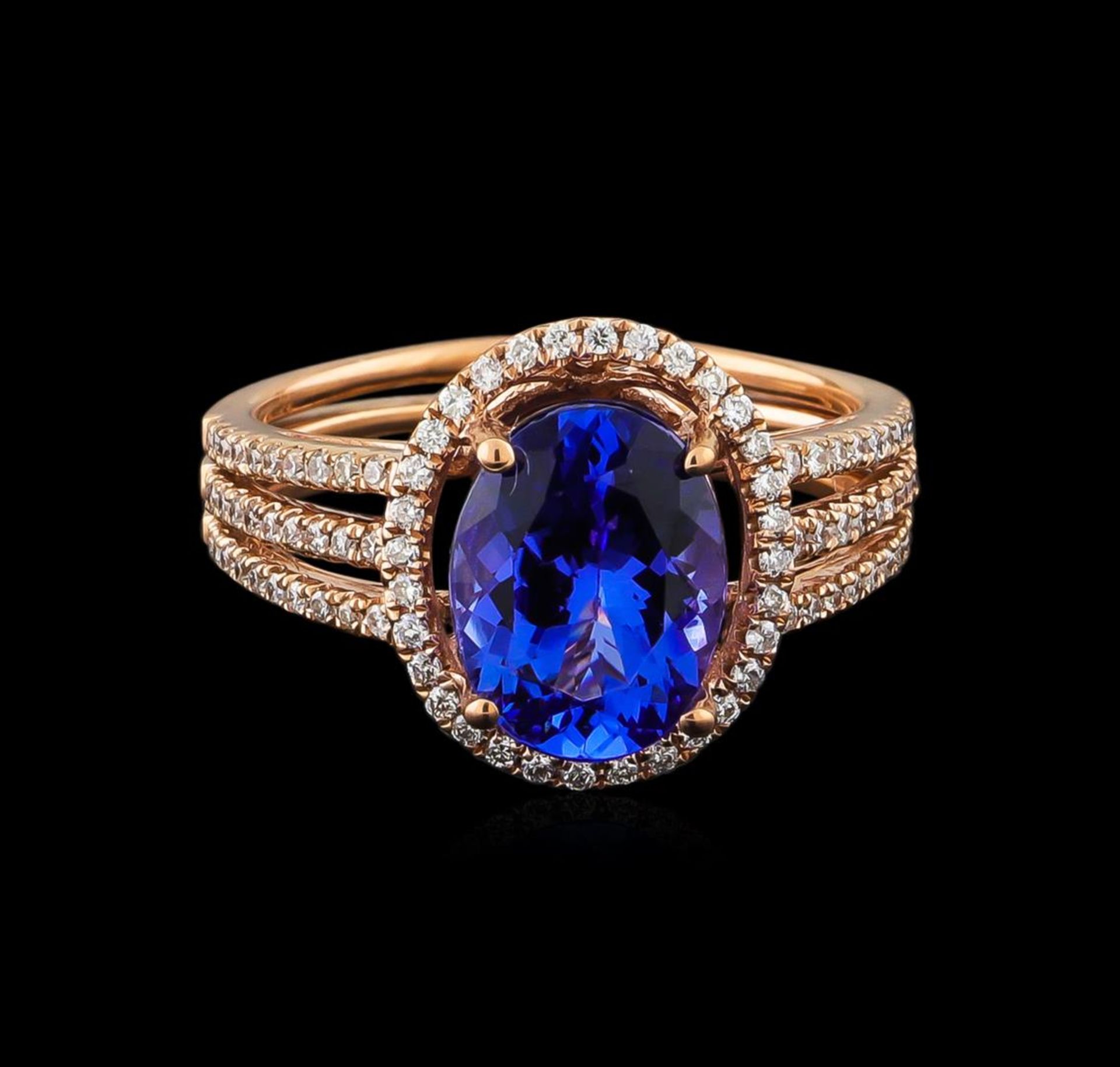 14KT Rose Gold 2.92 ctw Tanzanite and Diamond Ring - Image 2 of 5