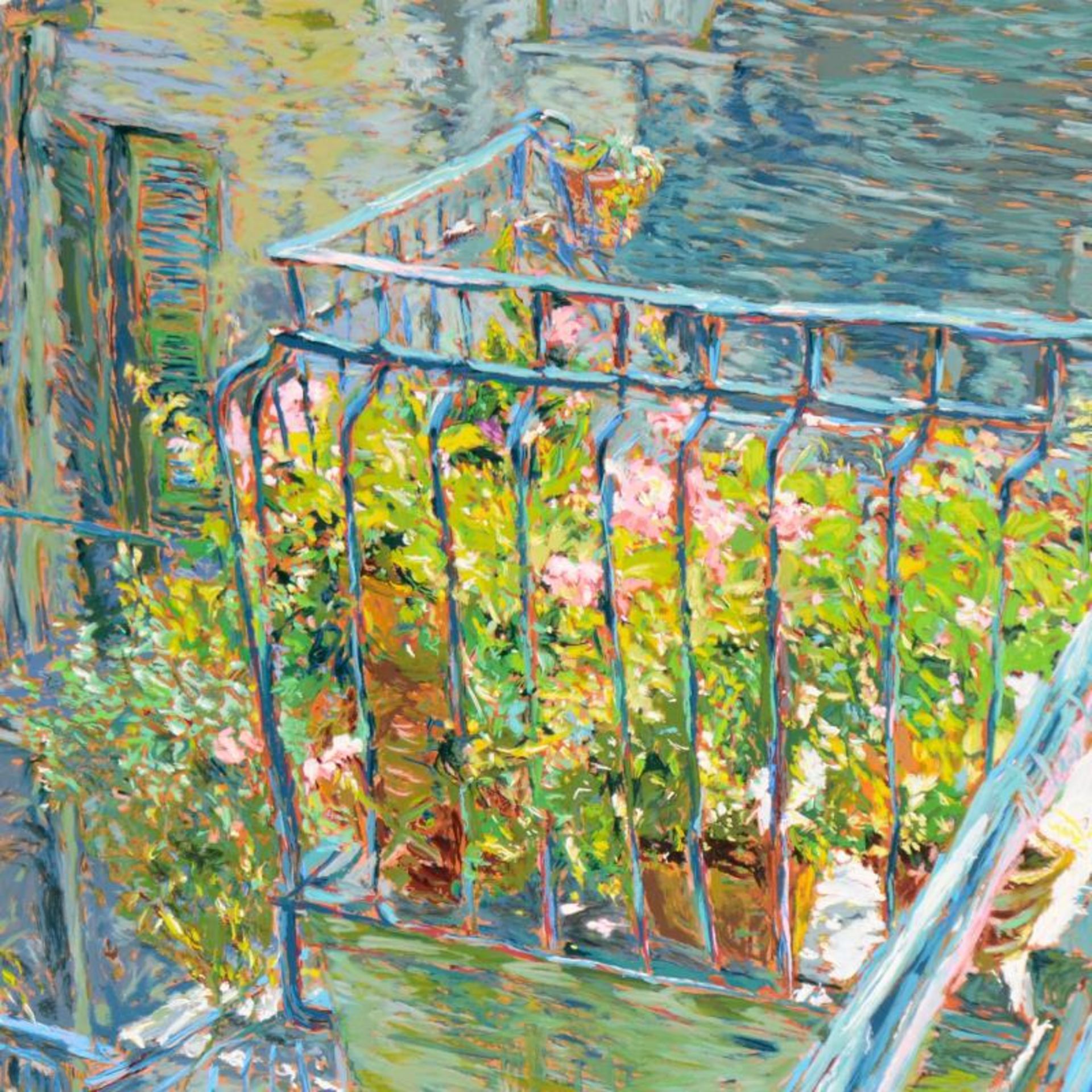 Marco Sassone, "Le Balcon Blueae" Limited Edition Serigraph, Numbered and Hand S - Image 2 of 2